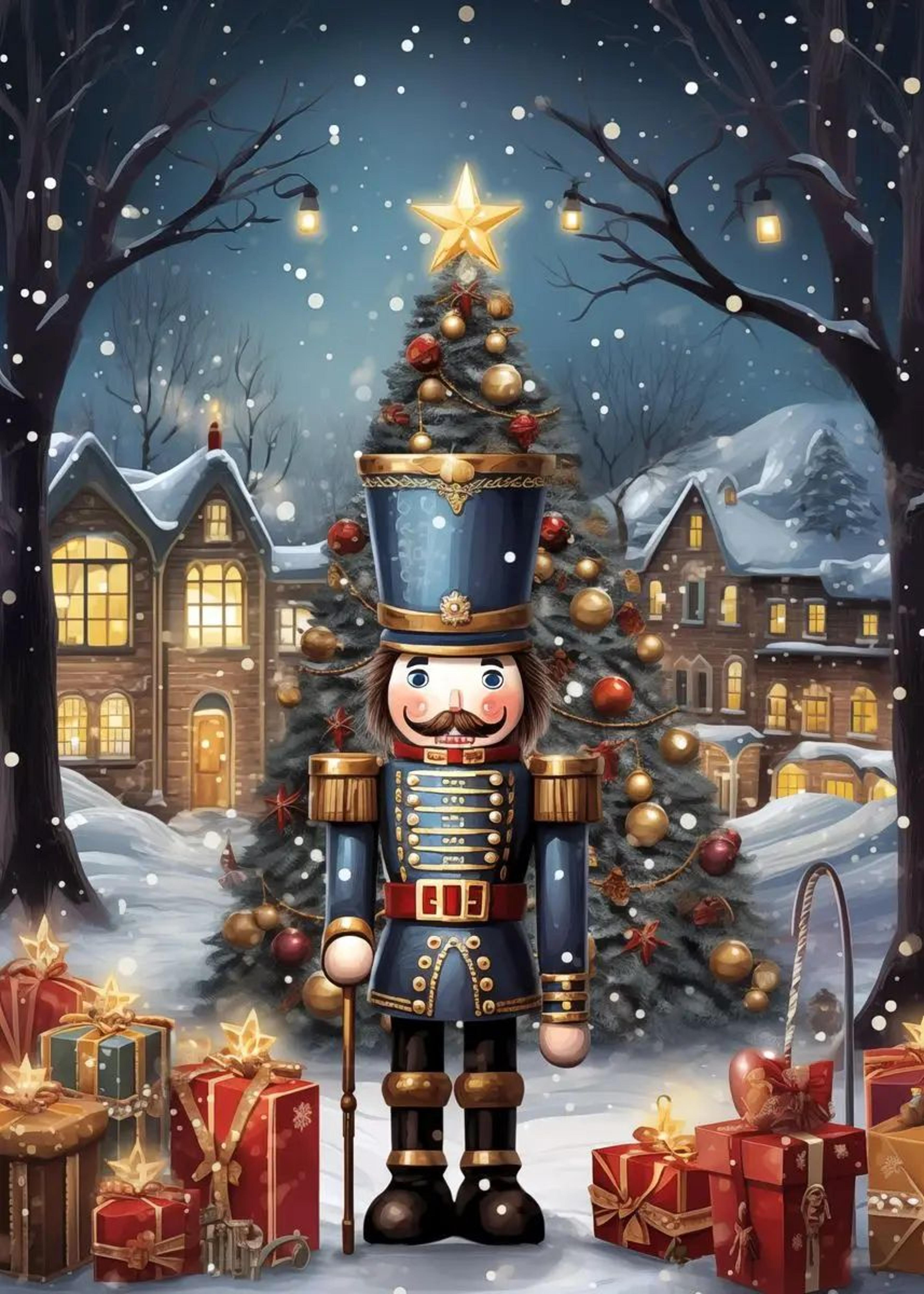 Classic Christmas Canvas Wall Art  Santa Claus  Christmas Tree Holiday Home Decor Poster 15
