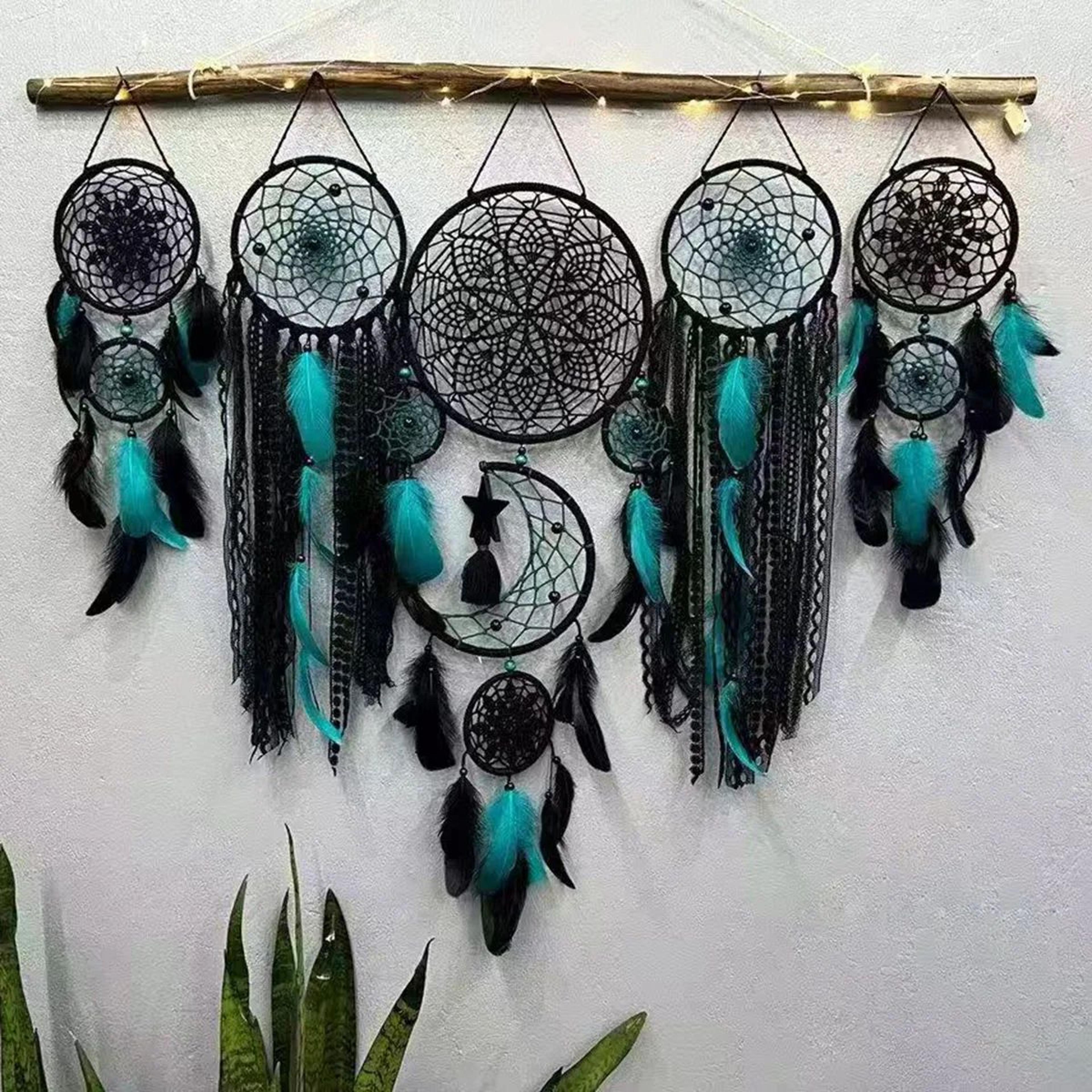 Boho Macrame Dream Catcher Set  5pcs Moon Wall Hanging Decor For Nursery  Home 11