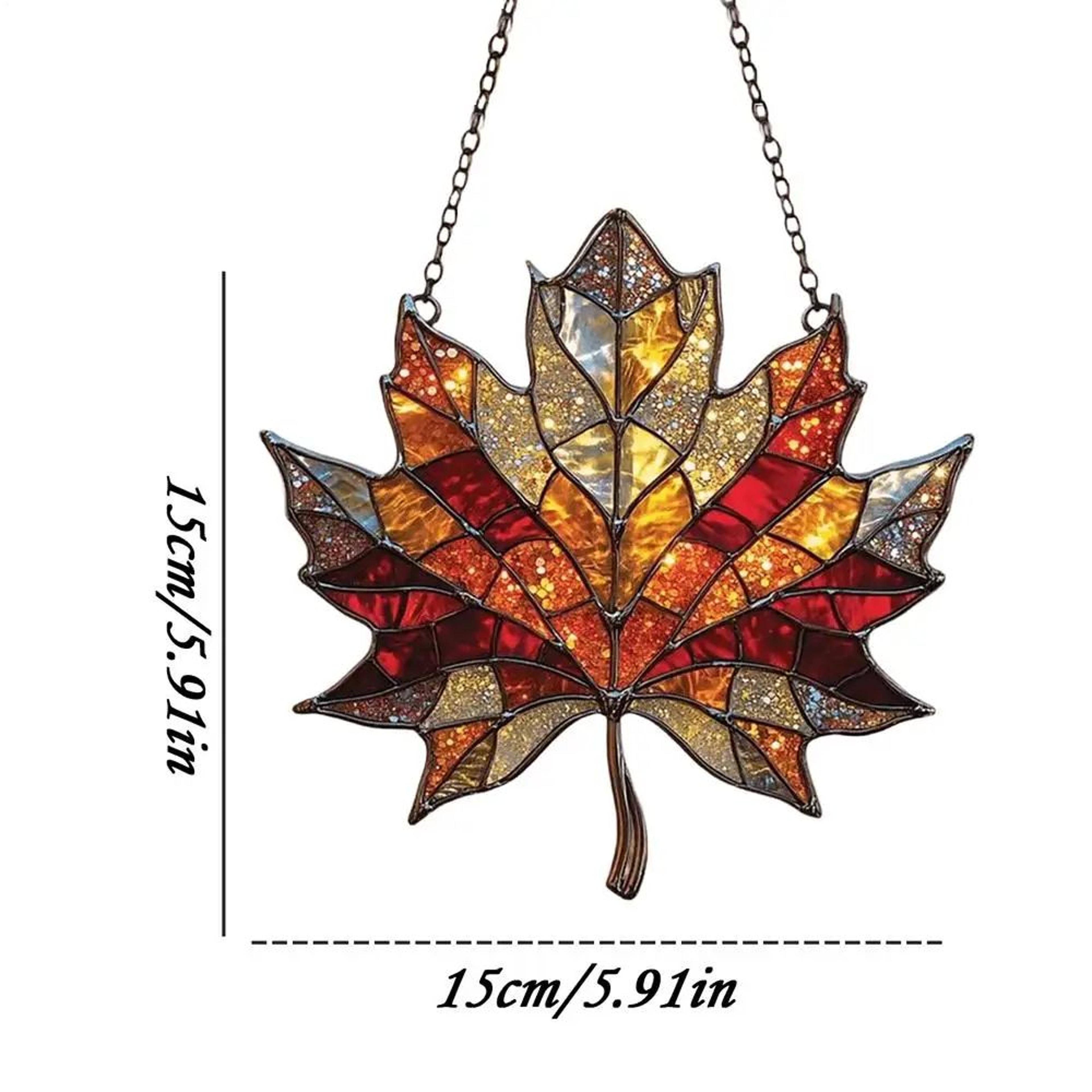 Acrylic Maple Leaf Sun Catcher For Window  Autumn Thanksgiving Hanging Light Decor 6