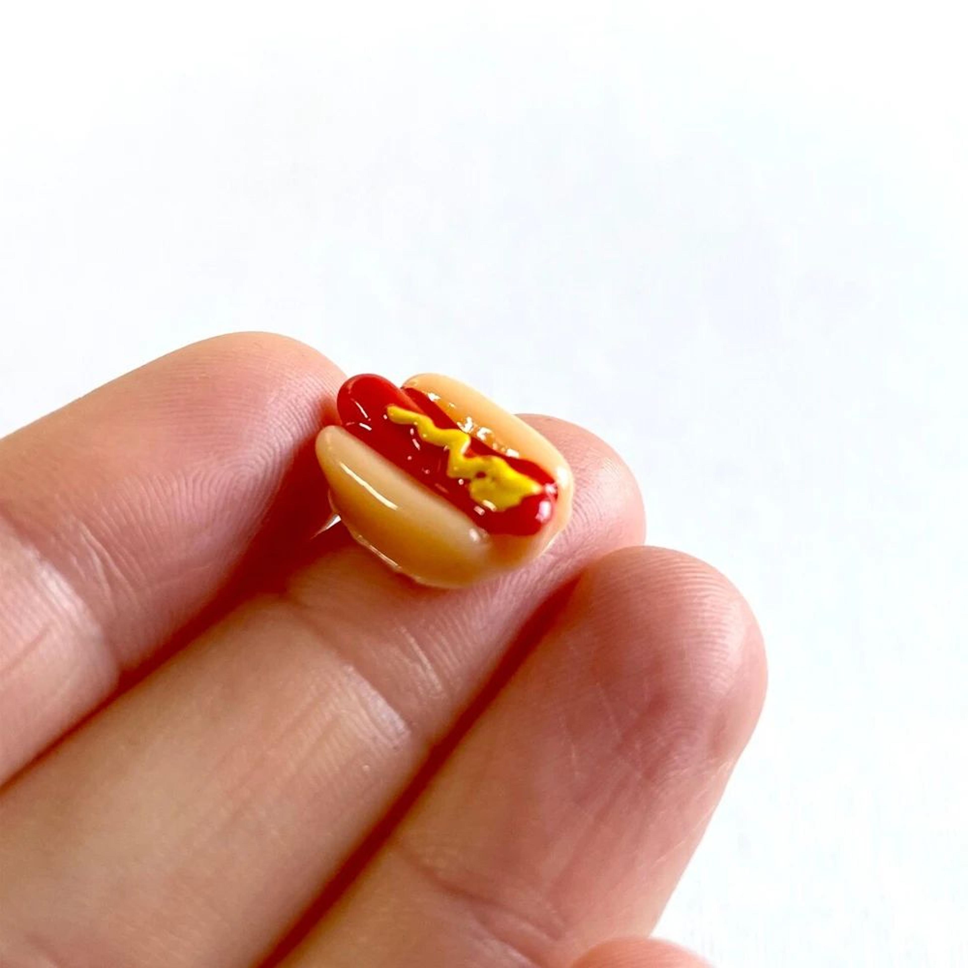 Mini Resin Hotdog Figurines Set  Kawaii Fake Food Dollhouse DIY Craft Decorations 4