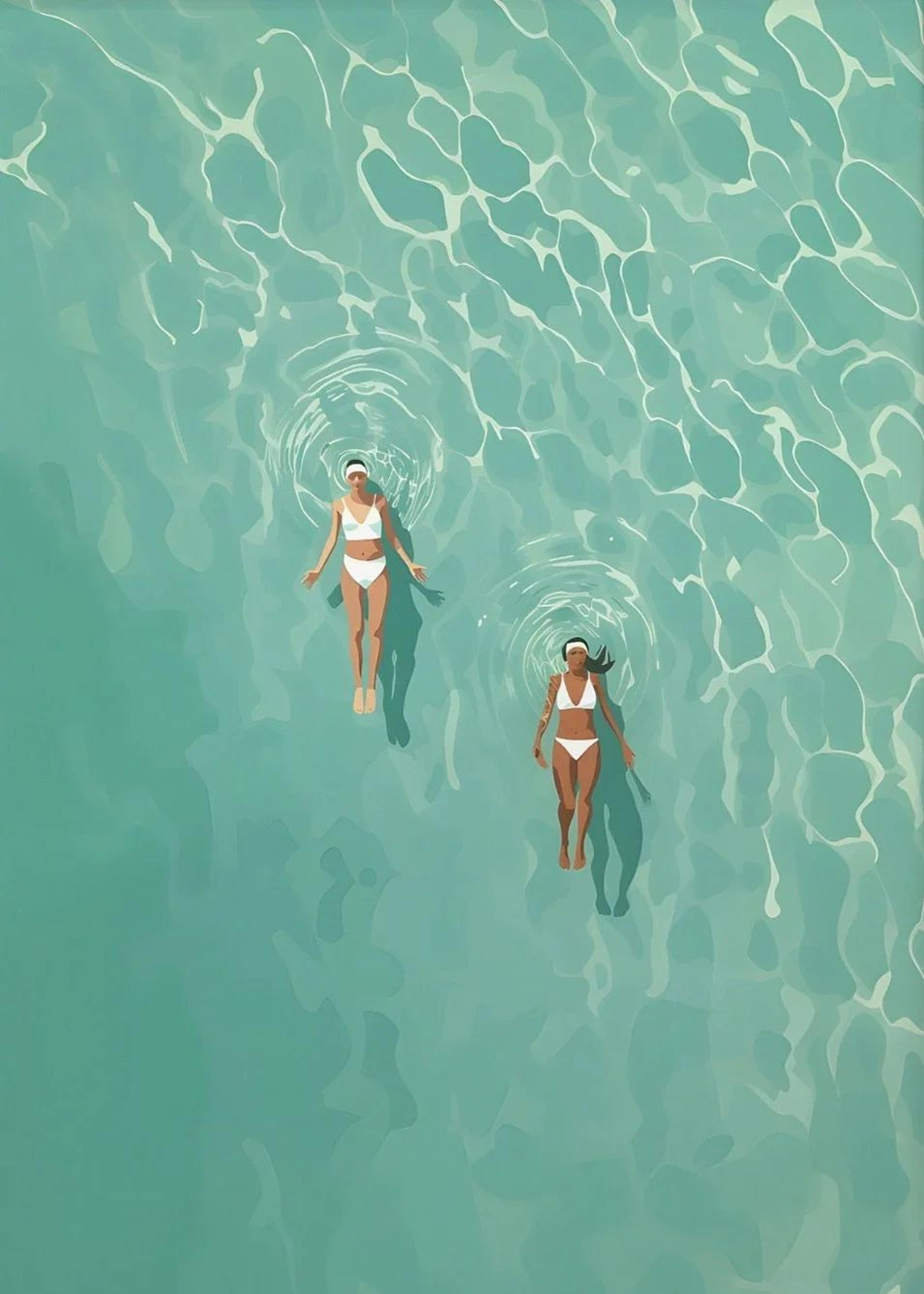 Summer Pool Girl Canvas Wall Art  Beach Ocean Nordic Living Room Decor 13