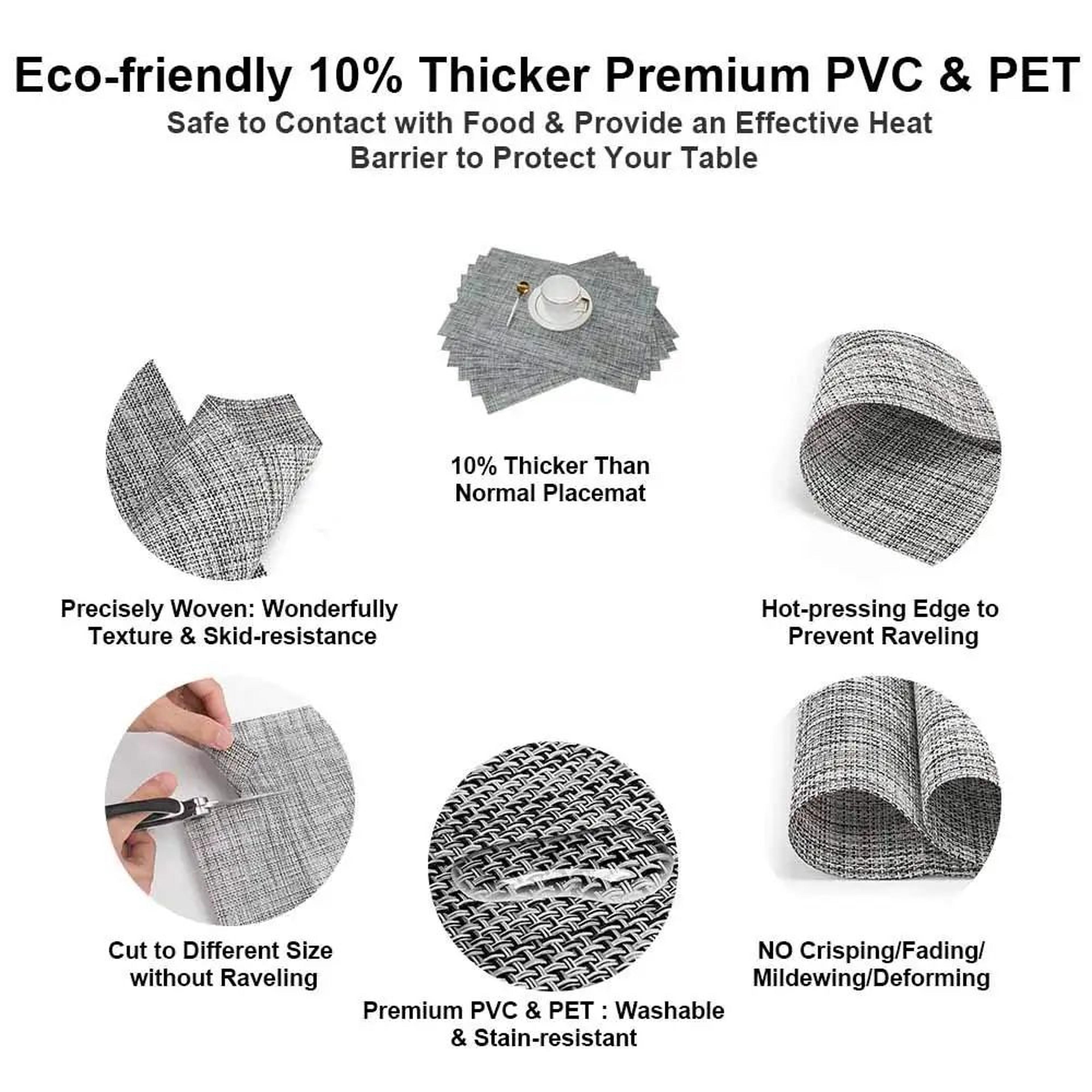 HeatResistant Woven Vinyl Table Runner  NonSlip Washable PVC Dresser Cover For Kitchen  Dining Deco 4