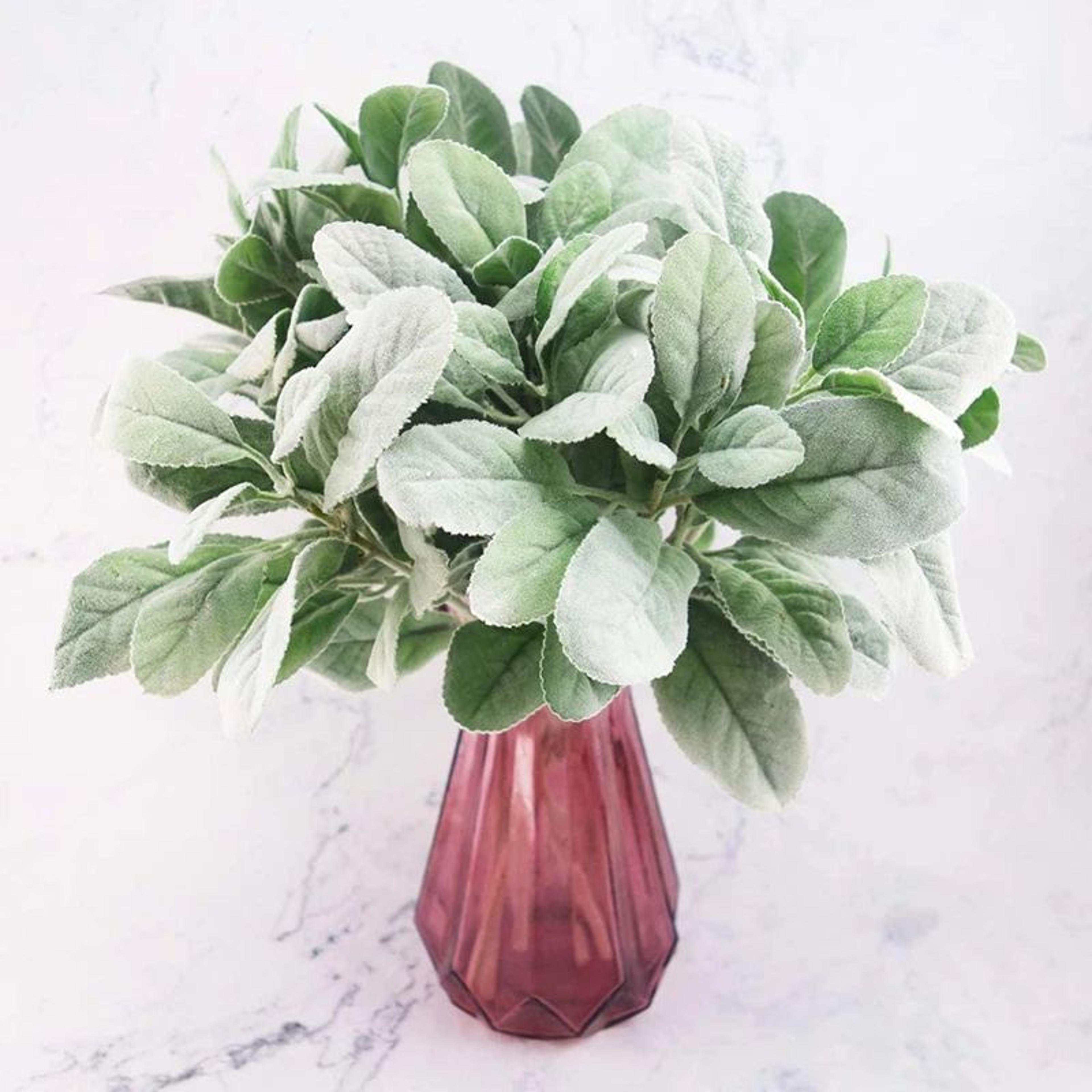 10pcs Artificial Lambs Ear Stems  Soft Faux Greenery Branches For Wedding Bouquets Centerpieces  DI 3