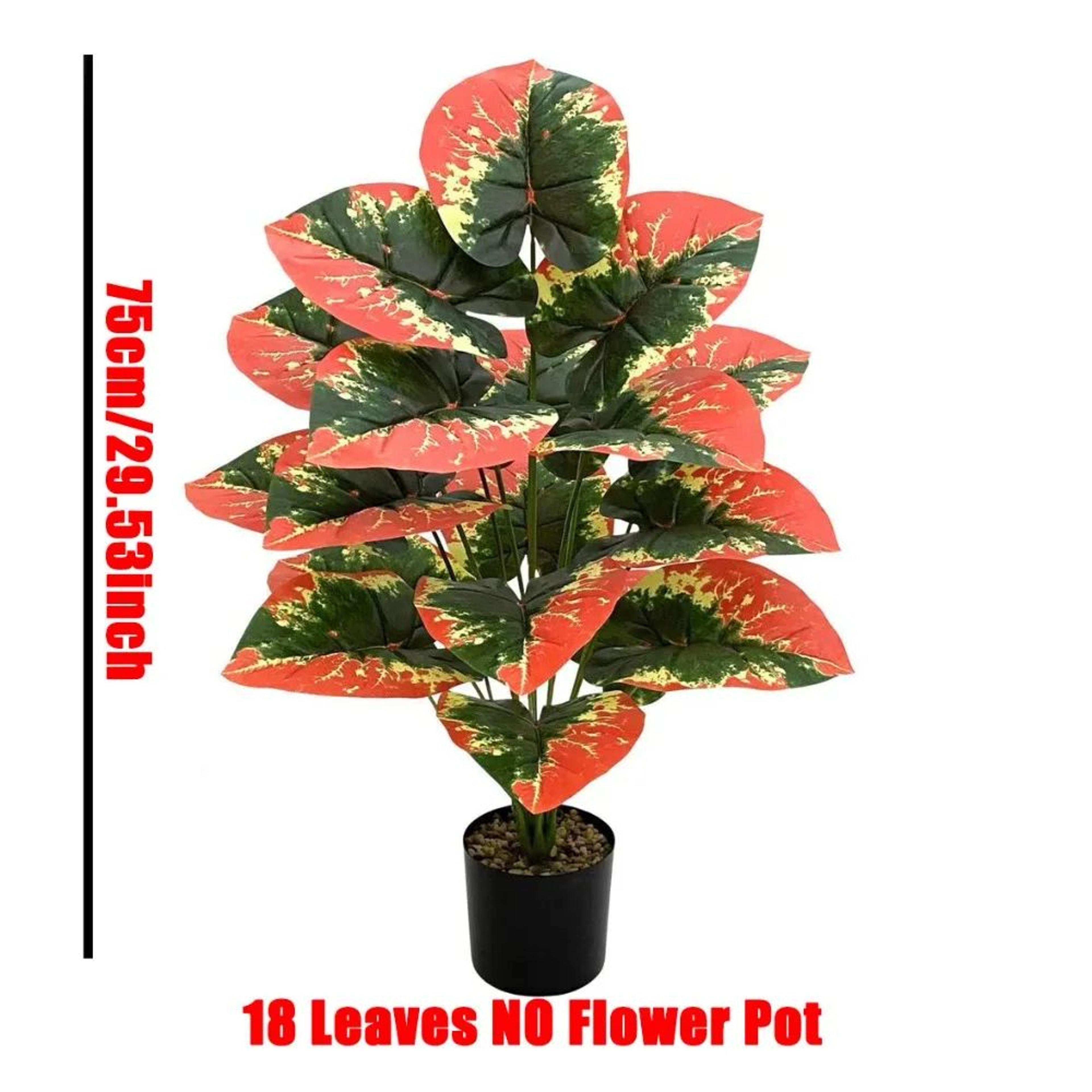 ColorBlocking Artificial Tropical Plant  24Leaf Faux Greenery For Indoor  Outdoor Home Decor 3