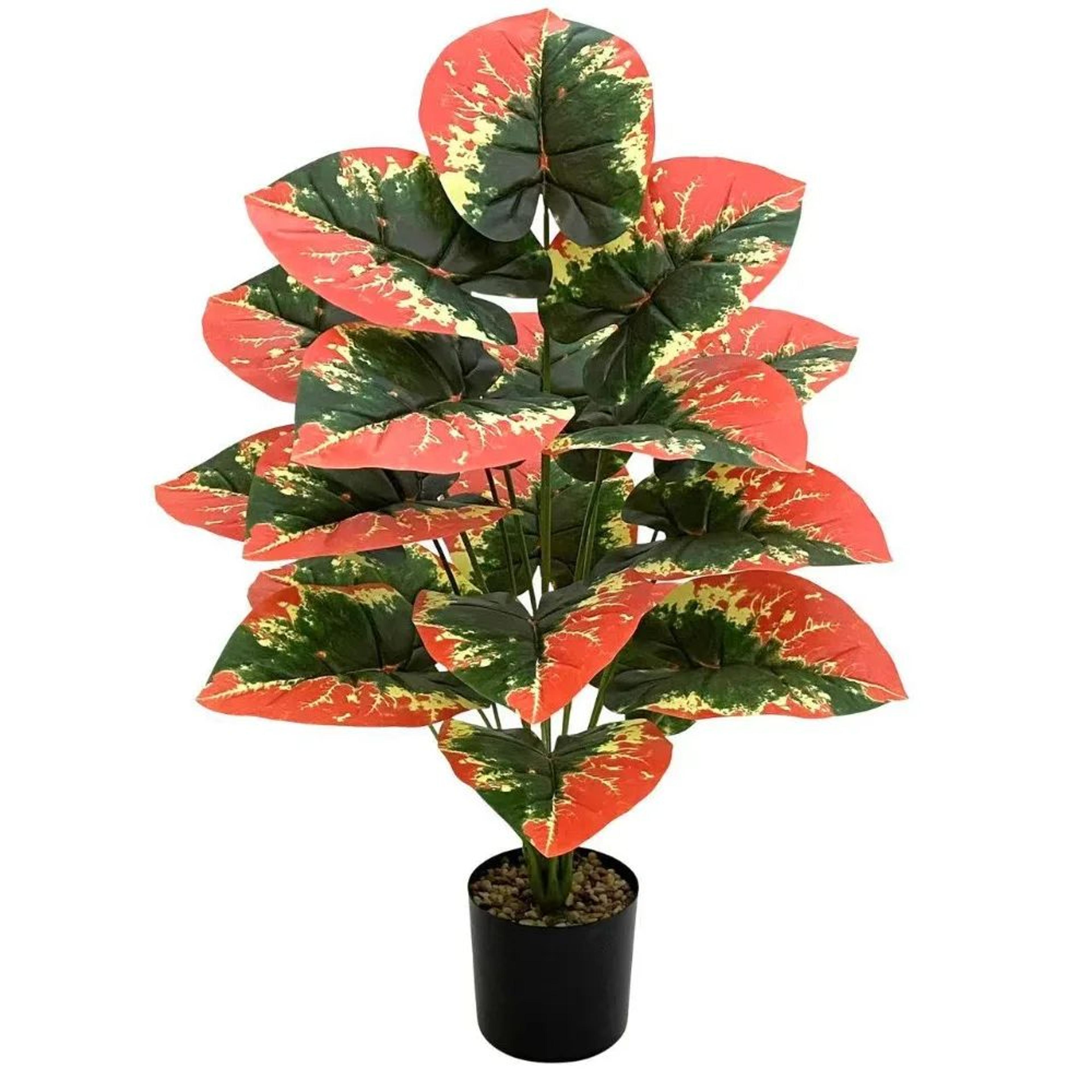 ColorBlocking Artificial Tropical Plant  24Leaf Faux Greenery For Indoor  Outdoor Home Decor 2