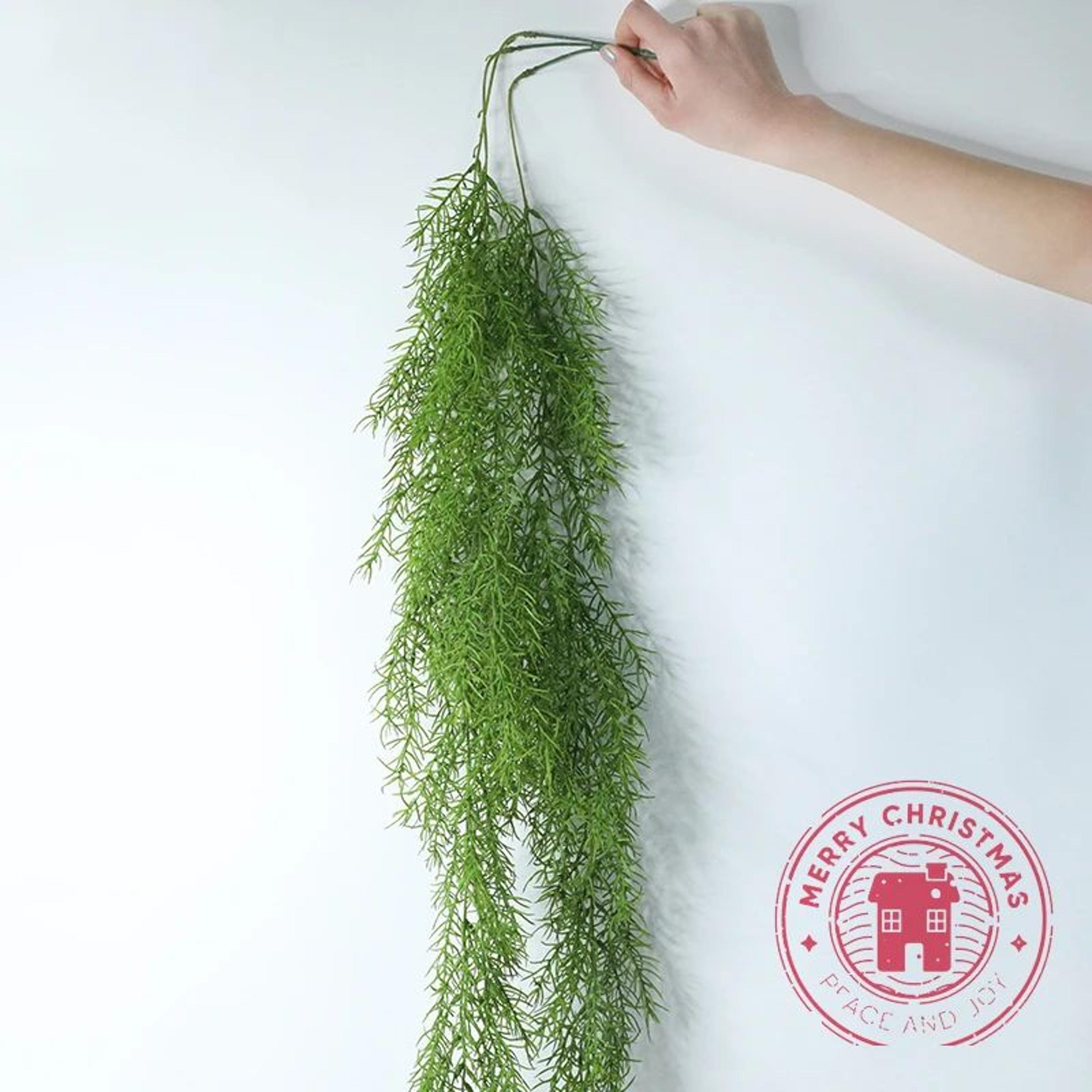Artificial Pine Needle Wall Hanging  Realistic Leaf Rattan Greenery Decor For Home  Garden 6