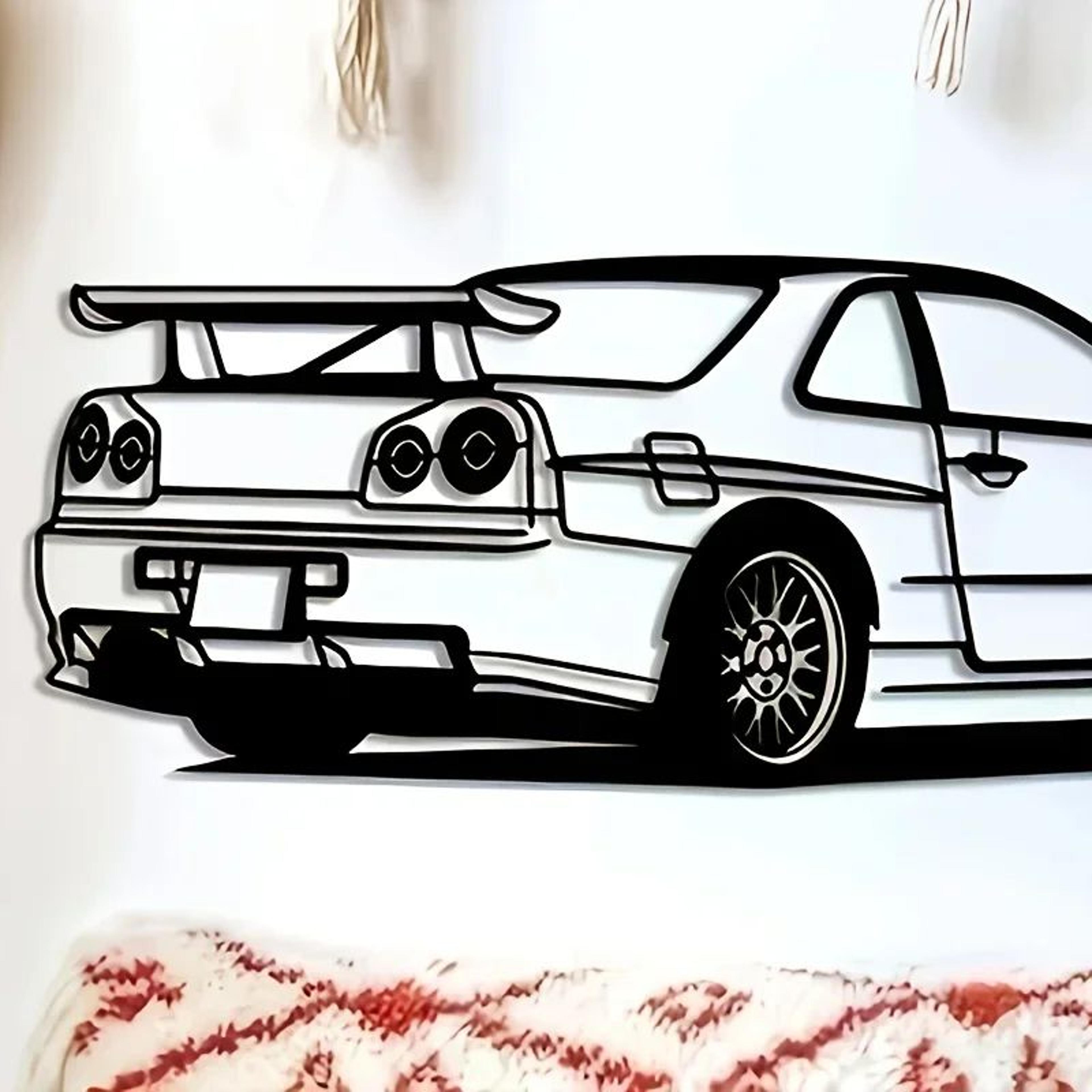 R Model Car Metal Wall Art  Modern Automotive Wall Decor For Home Office  Kids Room 3