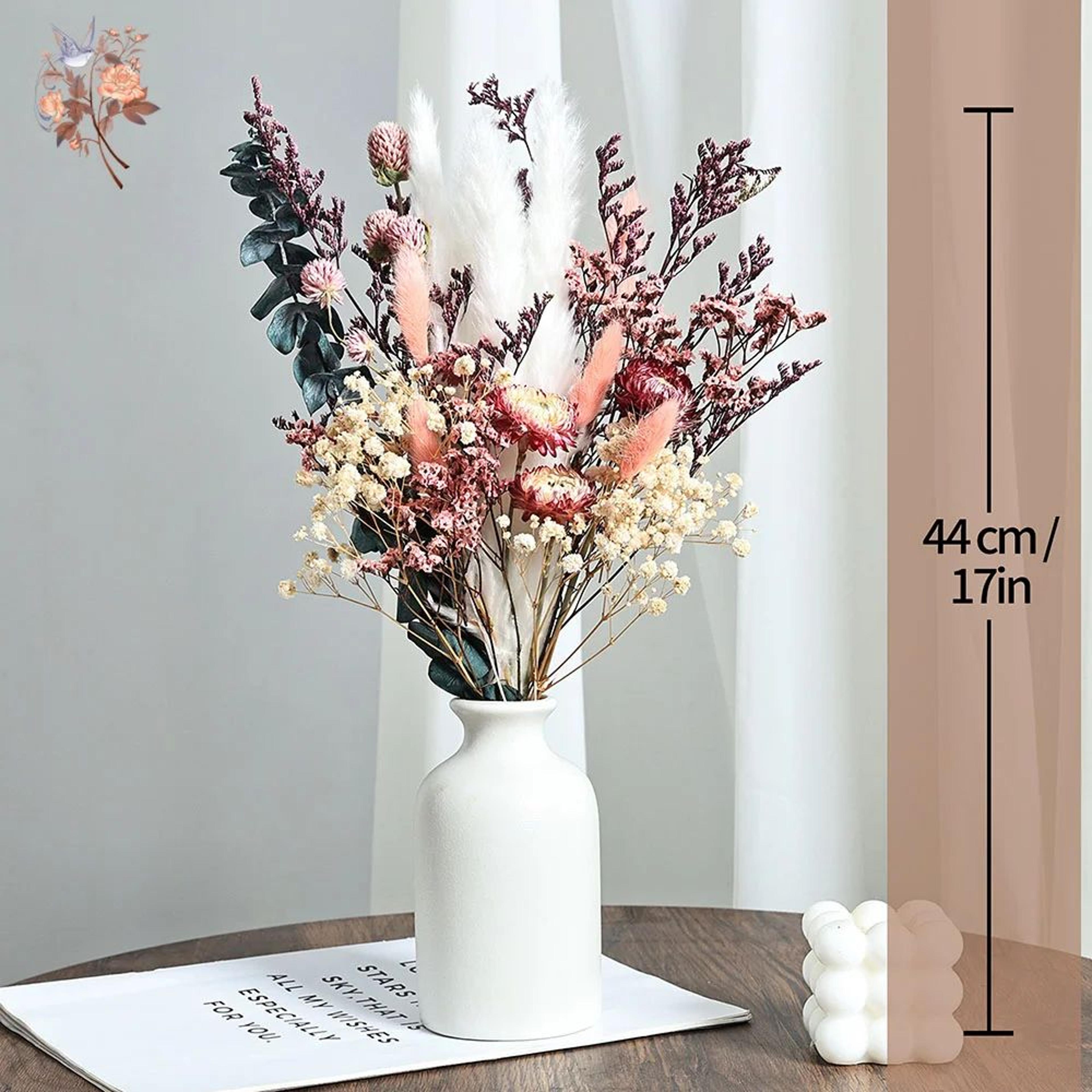 Boho Dried Flower Bouquet  Helichrysum  Eucalyptus Pampas Arrangement For Wedding  Home Decor 5
