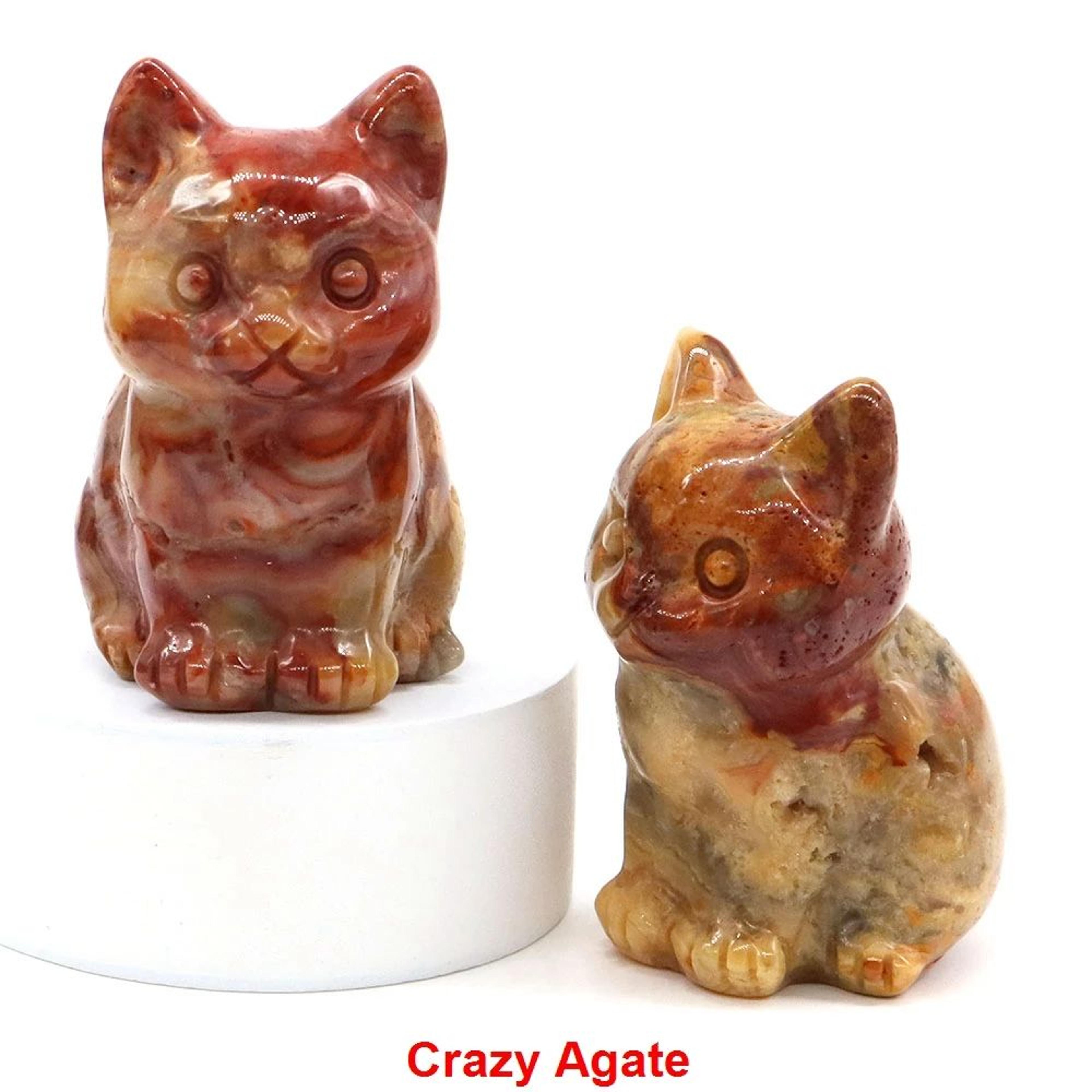 Amethyst Crystal Cat Figurine  HandCarved Healing Stone Statue For Meditation  Home Decor 7