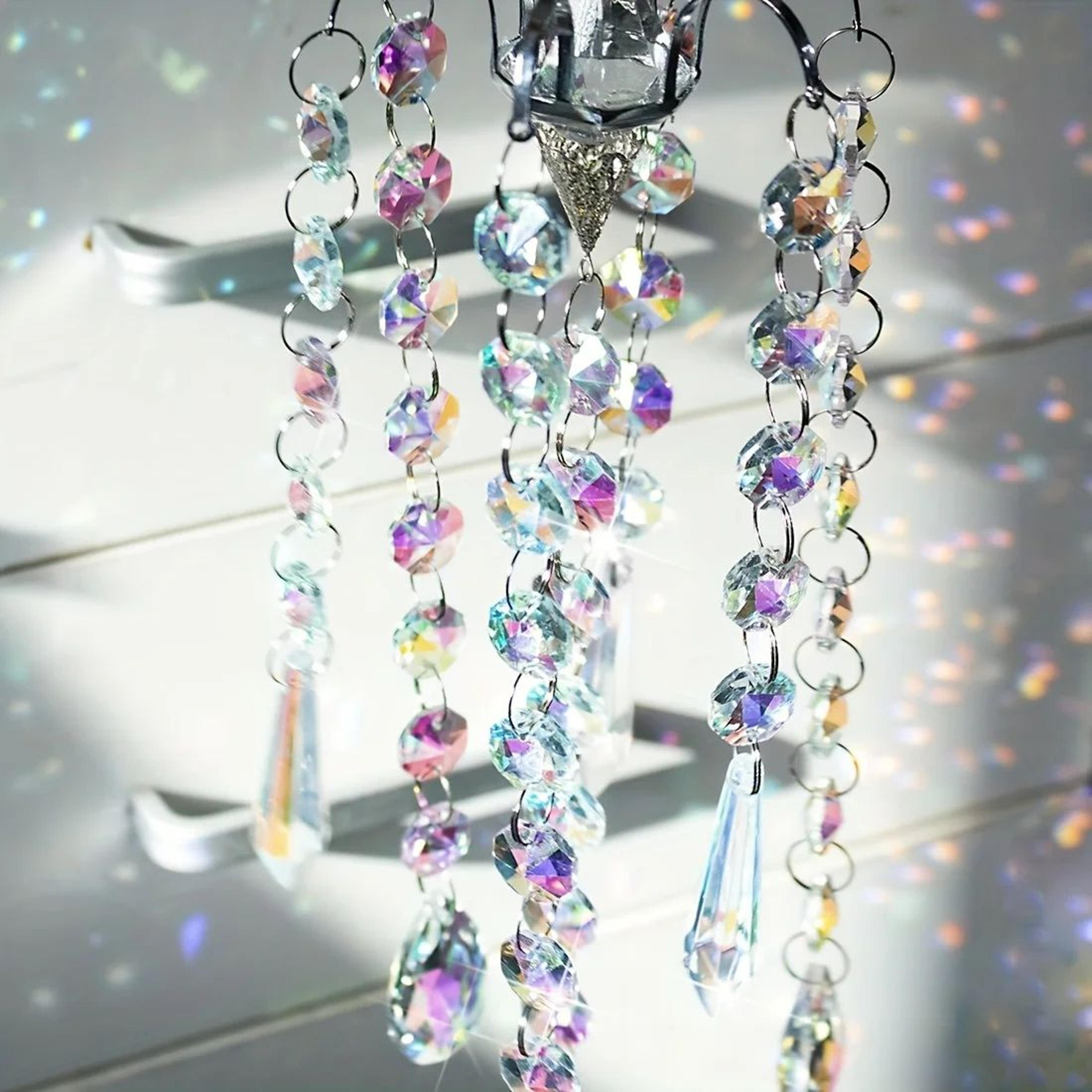 Crystal Chandelier Wind Chimes Suncatcher  Prism Rainbow Maker Hanging Pendant For Window  Home Dec 2