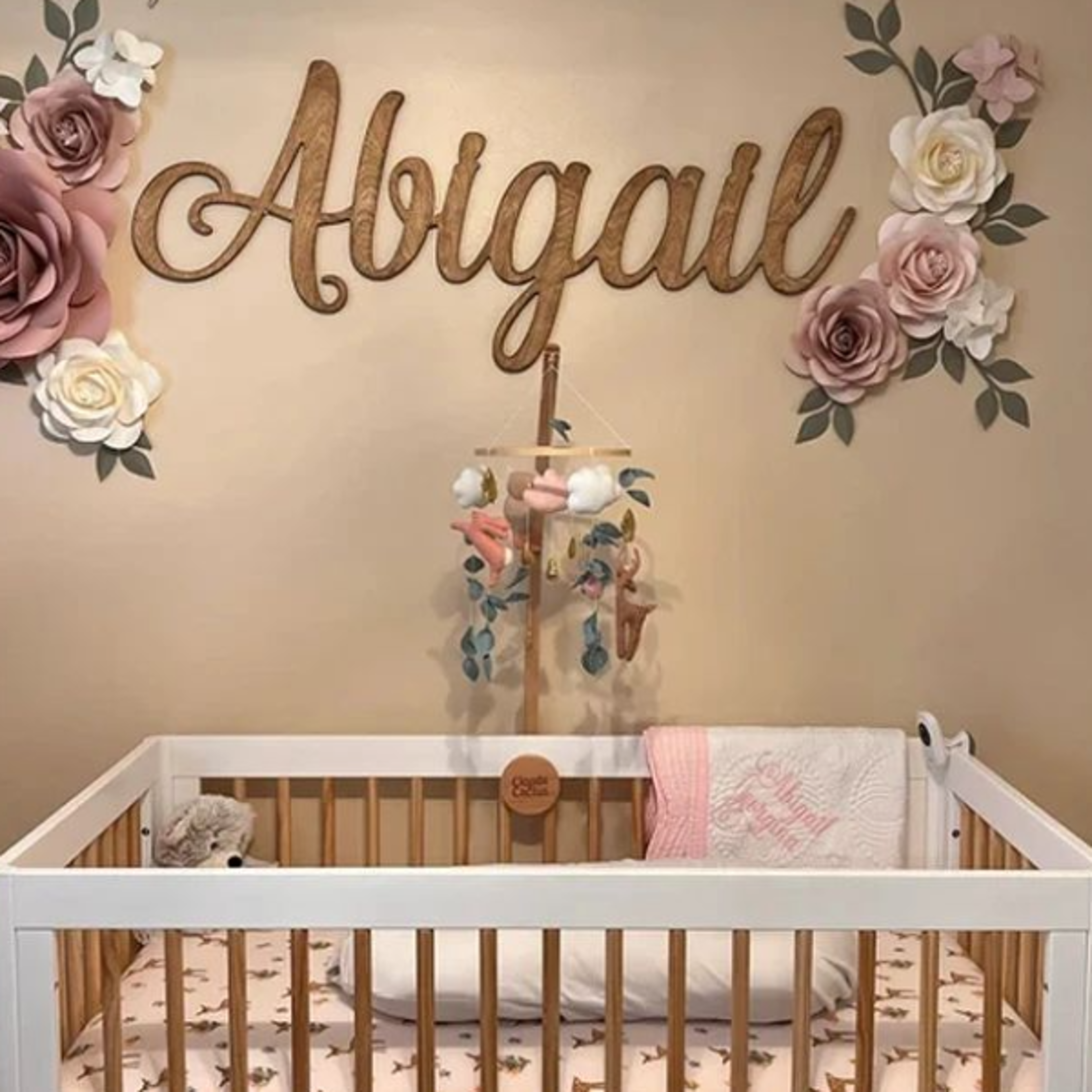 personalized wooden name sign – custom nursery wall decor for baby room & home styling