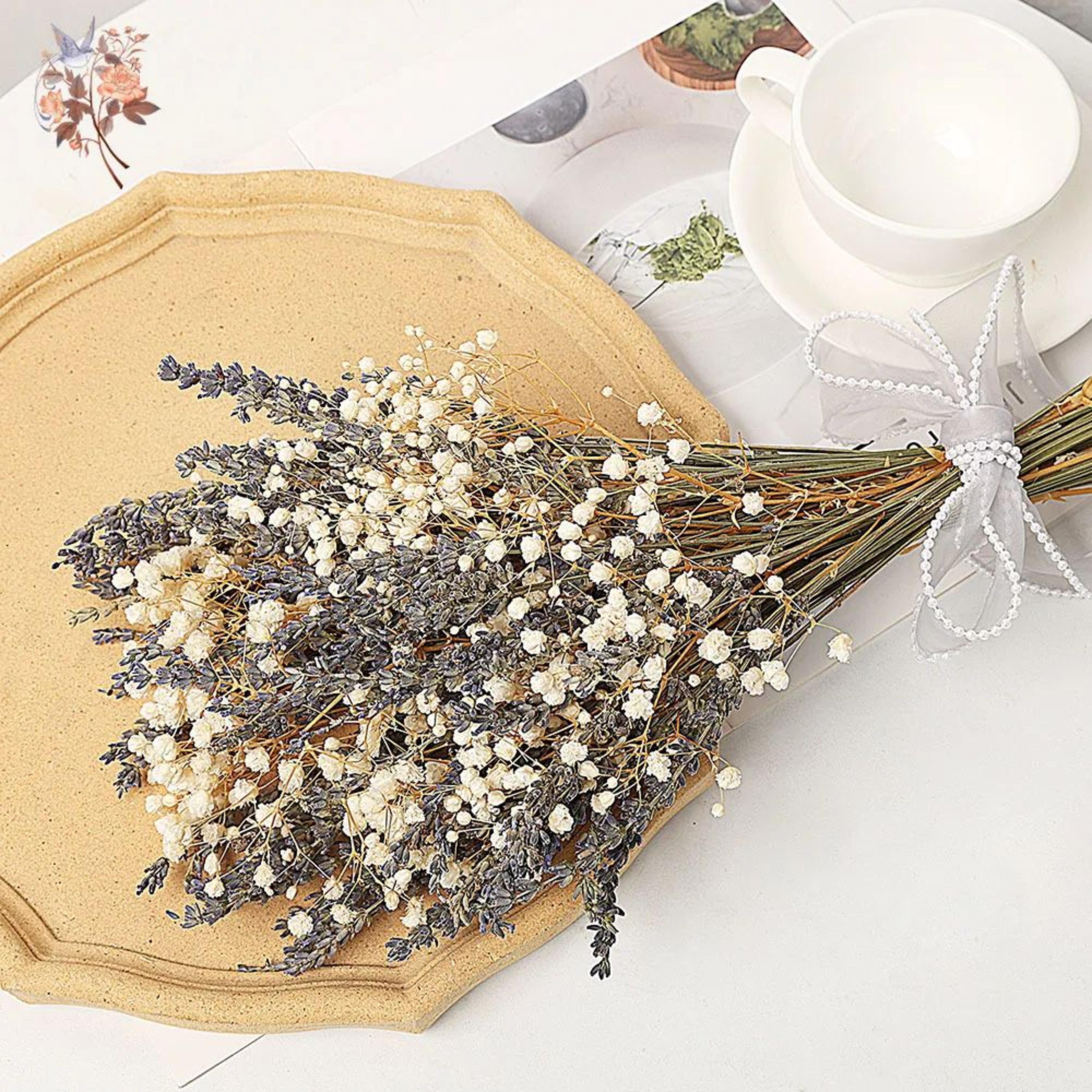 Lavender Gypsophila Dried Flower Bouquet  317oz Romantic Babys Breath Arrangement For Home  Wedding 1