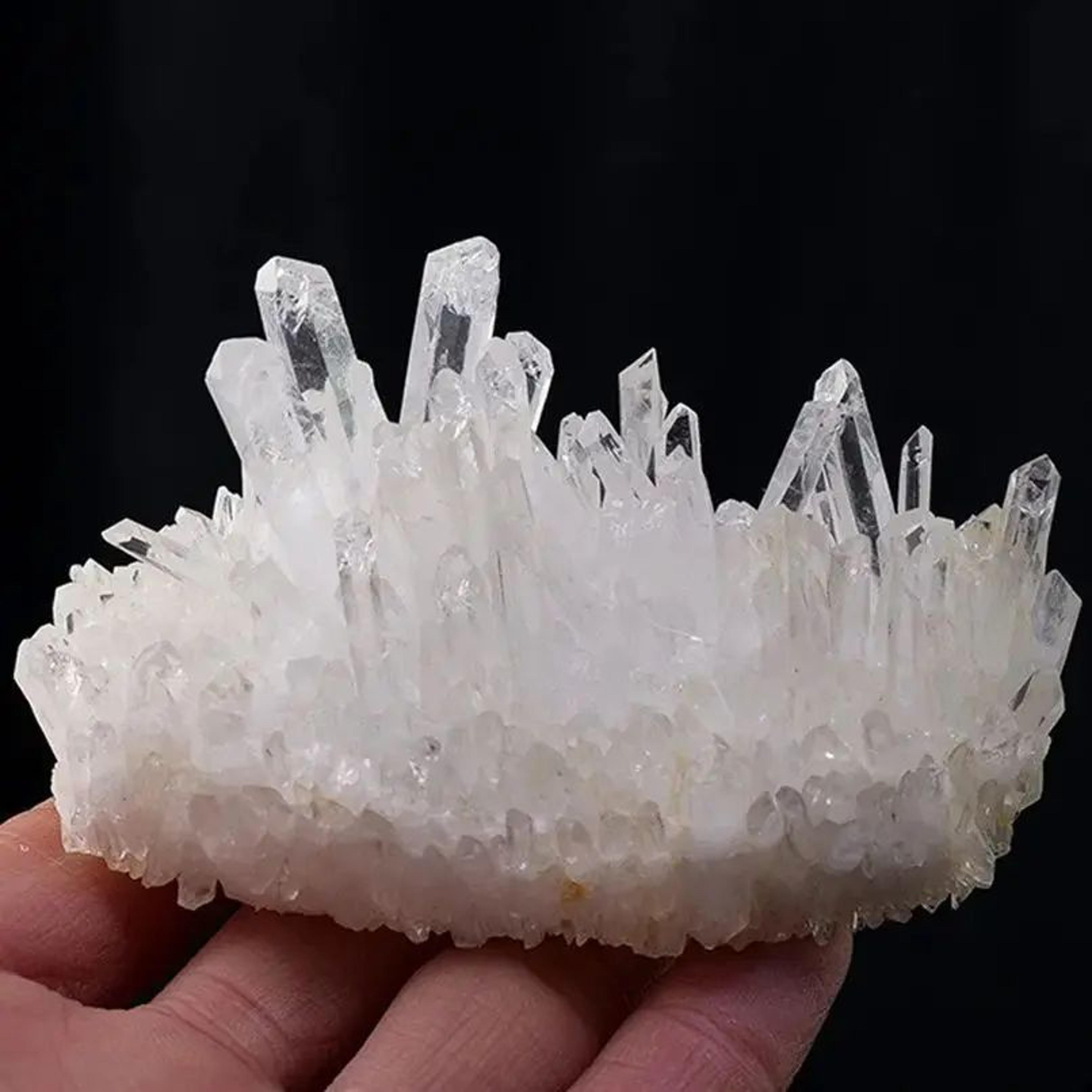 natural white crystal cluster – raw quartz mineral specimen healing stone for home decor
