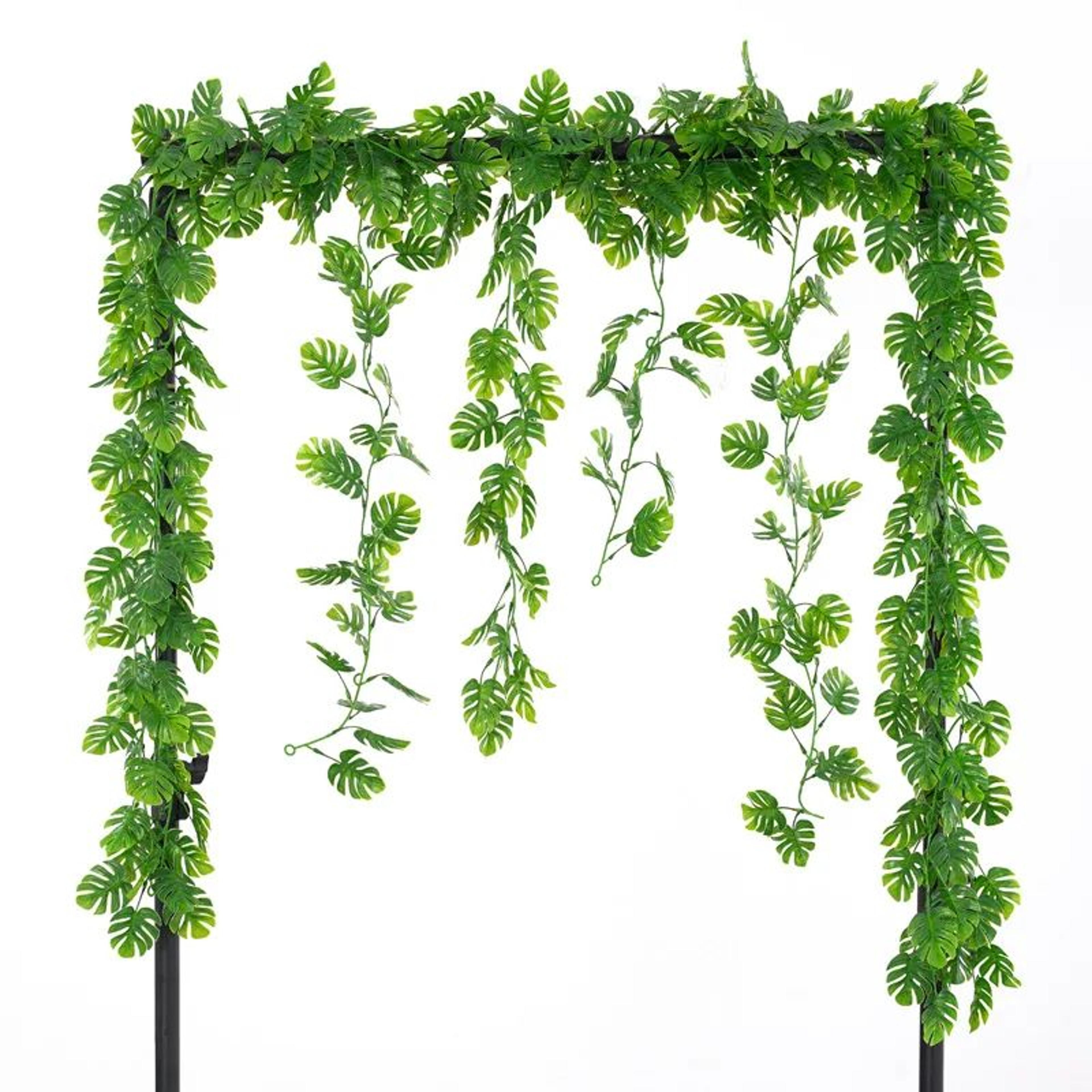 artificial monstera hanging vine – 70.9 in tropical faux leaf garland for garden, wedding & home decor