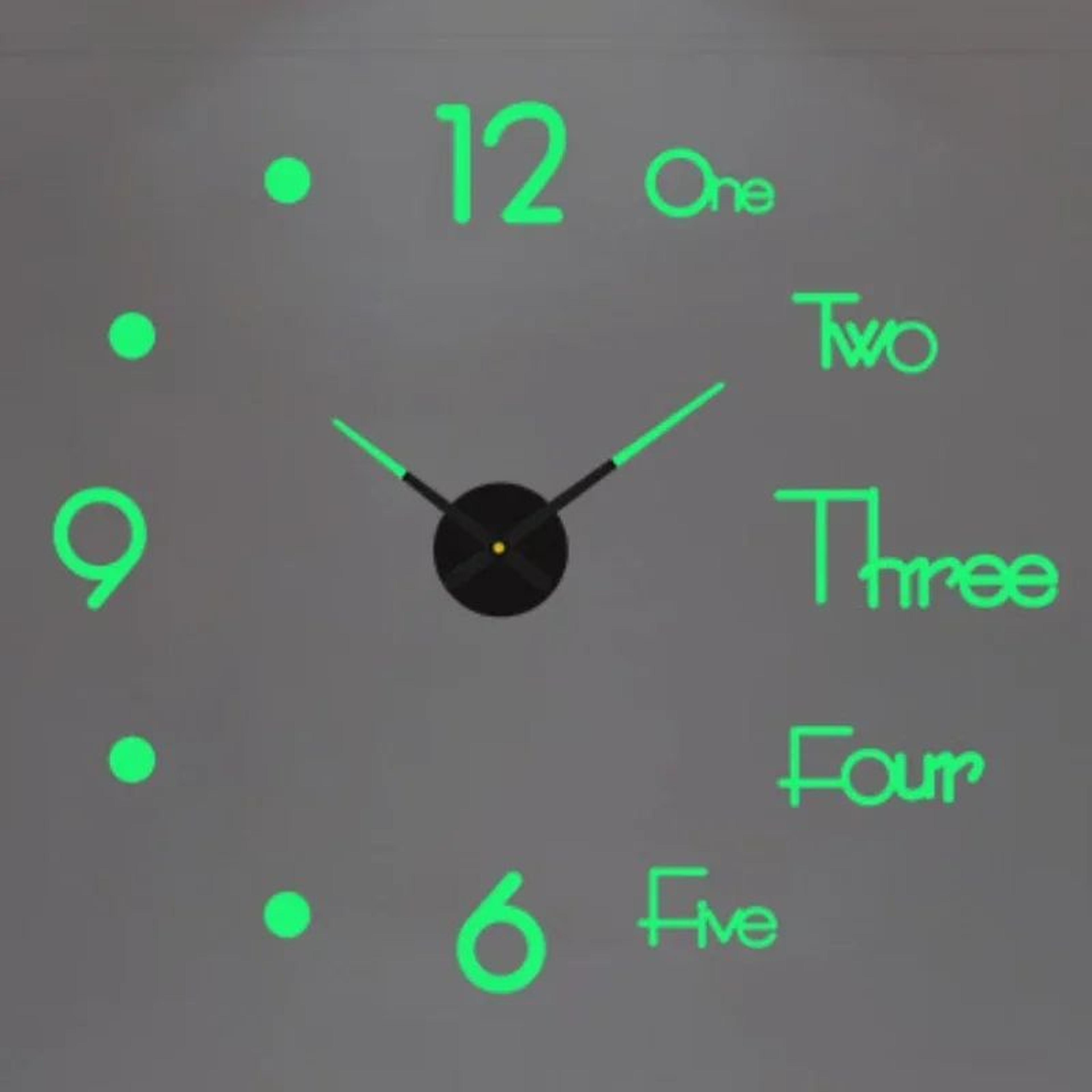 Large 3D DIY Wall Clock  Luminous Silent Modern Wall Sticker Clock For Living Room Decor 20
