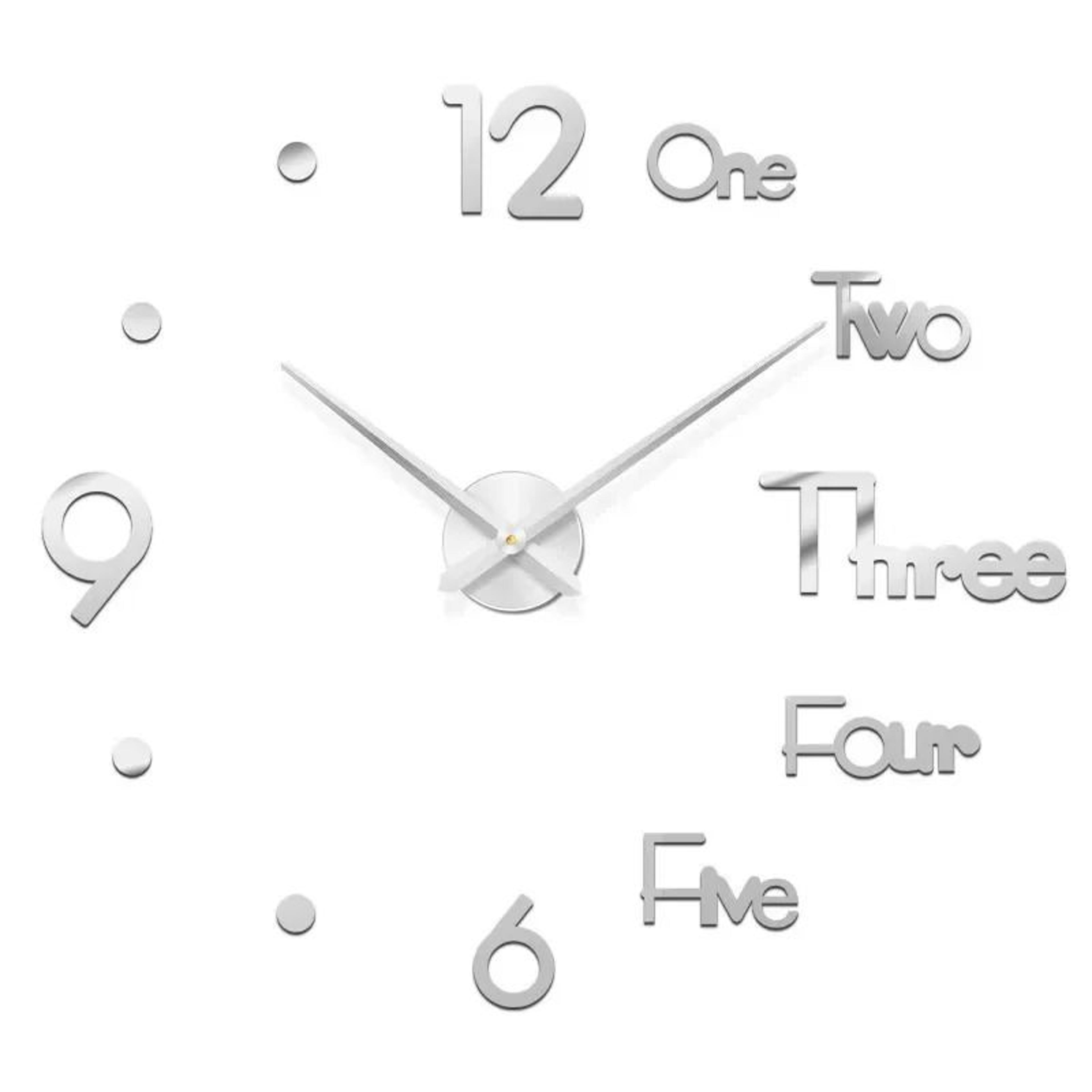 Large 3D DIY Wall Clock  Luminous Silent Modern Wall Sticker Clock For Living Room Decor 21