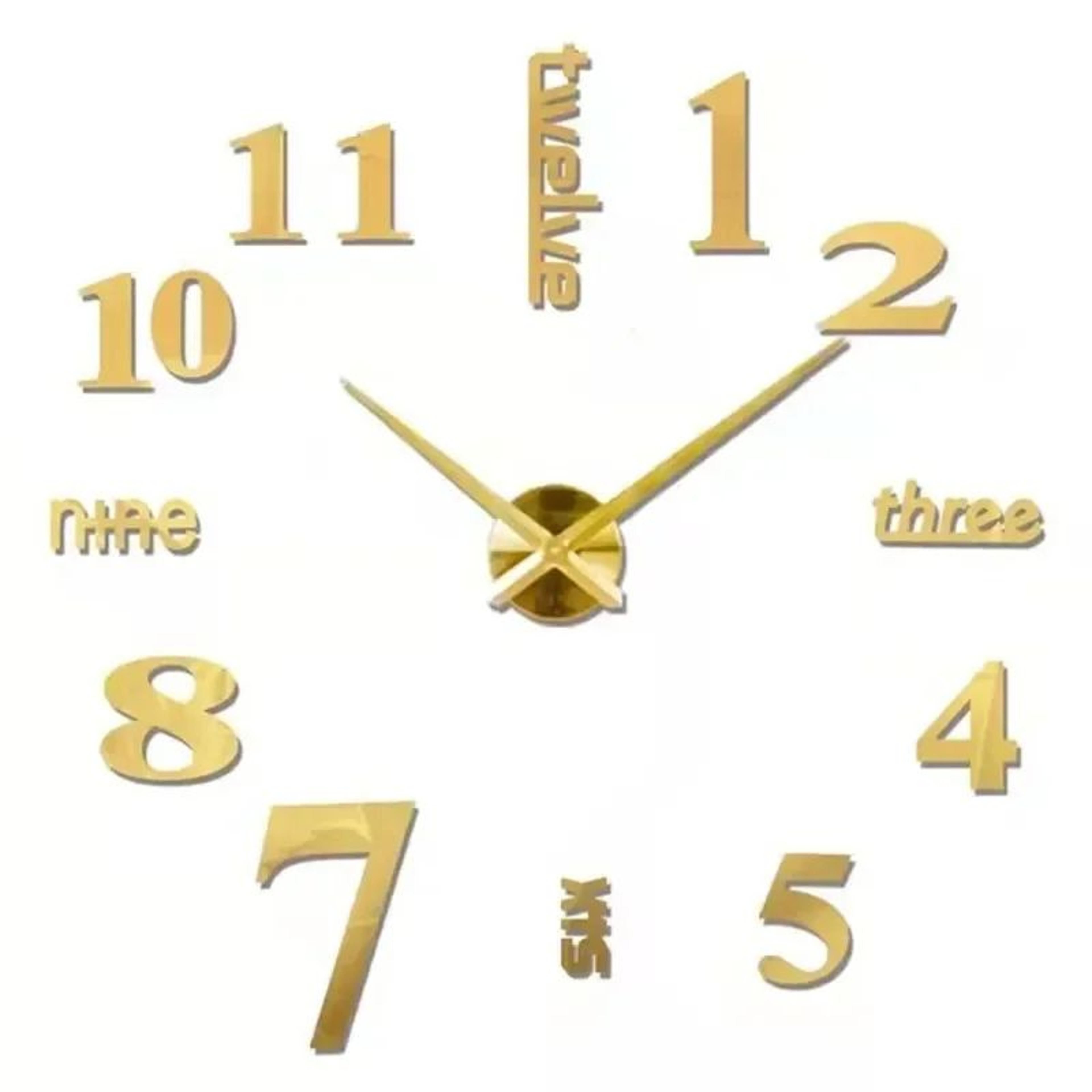 Large 3D DIY Wall Clock  Luminous Silent Modern Wall Sticker Clock For Living Room Decor 23