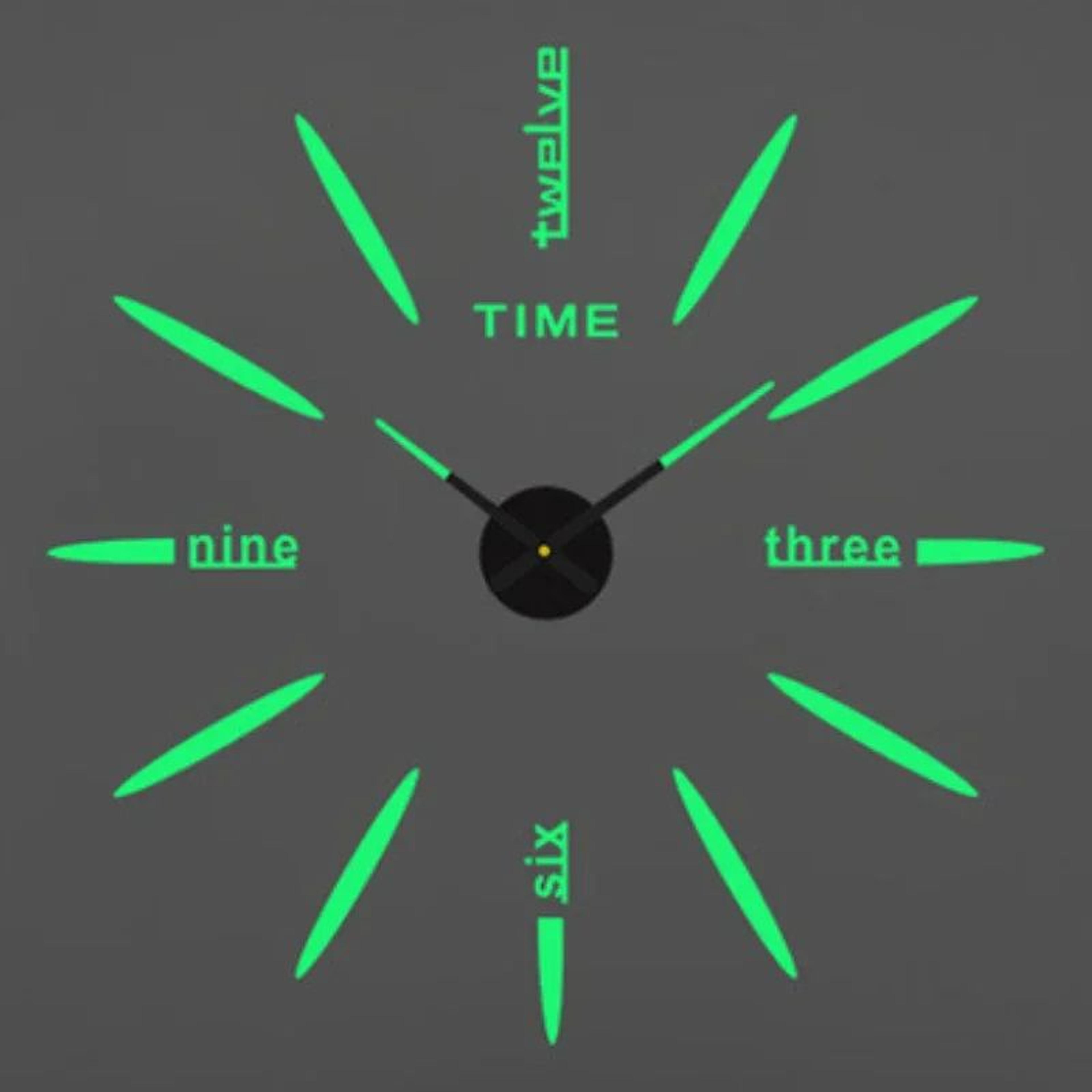Large 3D DIY Wall Clock  Luminous Silent Modern Wall Sticker Clock For Living Room Decor 28