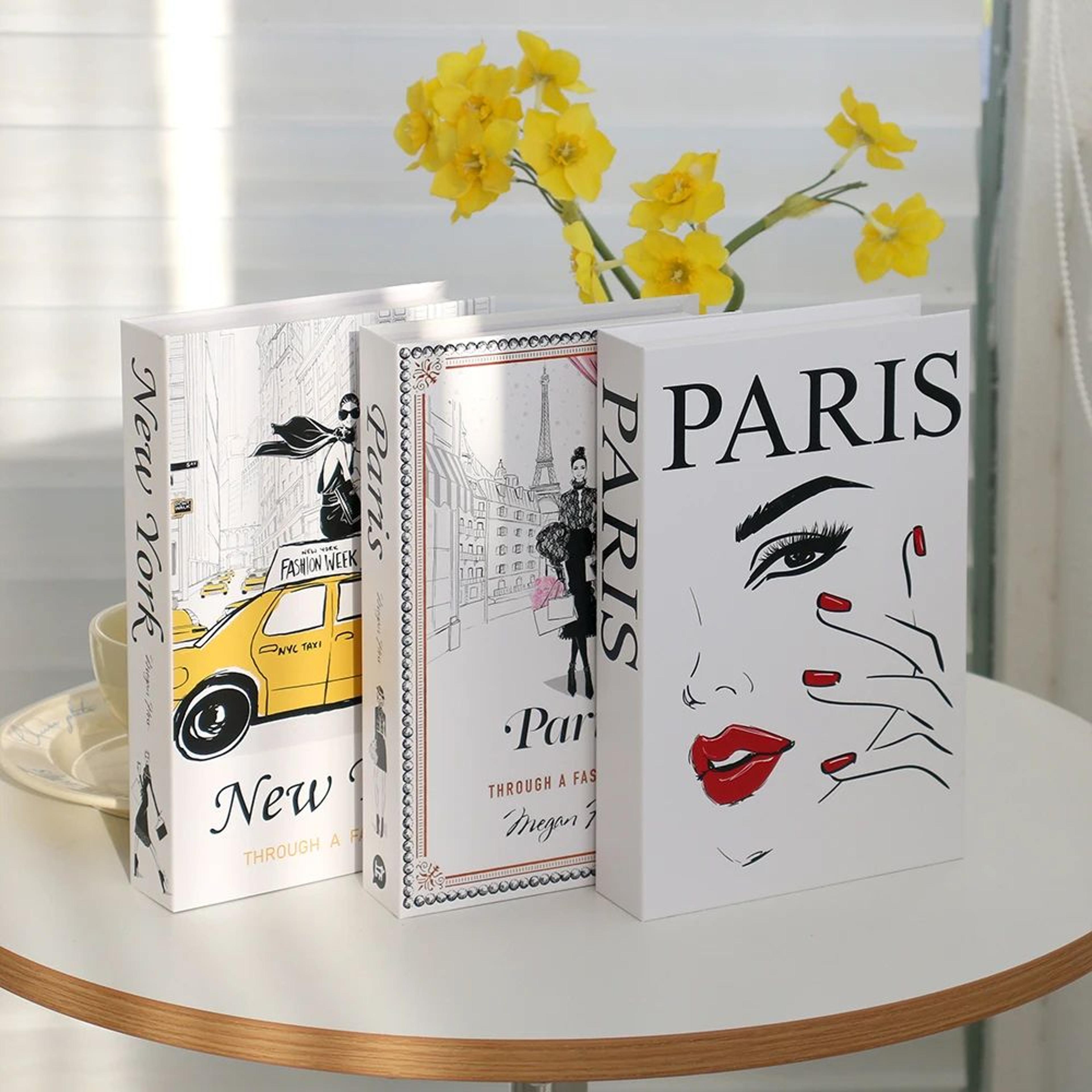 Modern Decorative Fake Books Set  3pcs White Simulation Books For Home  Living Room Decor 16