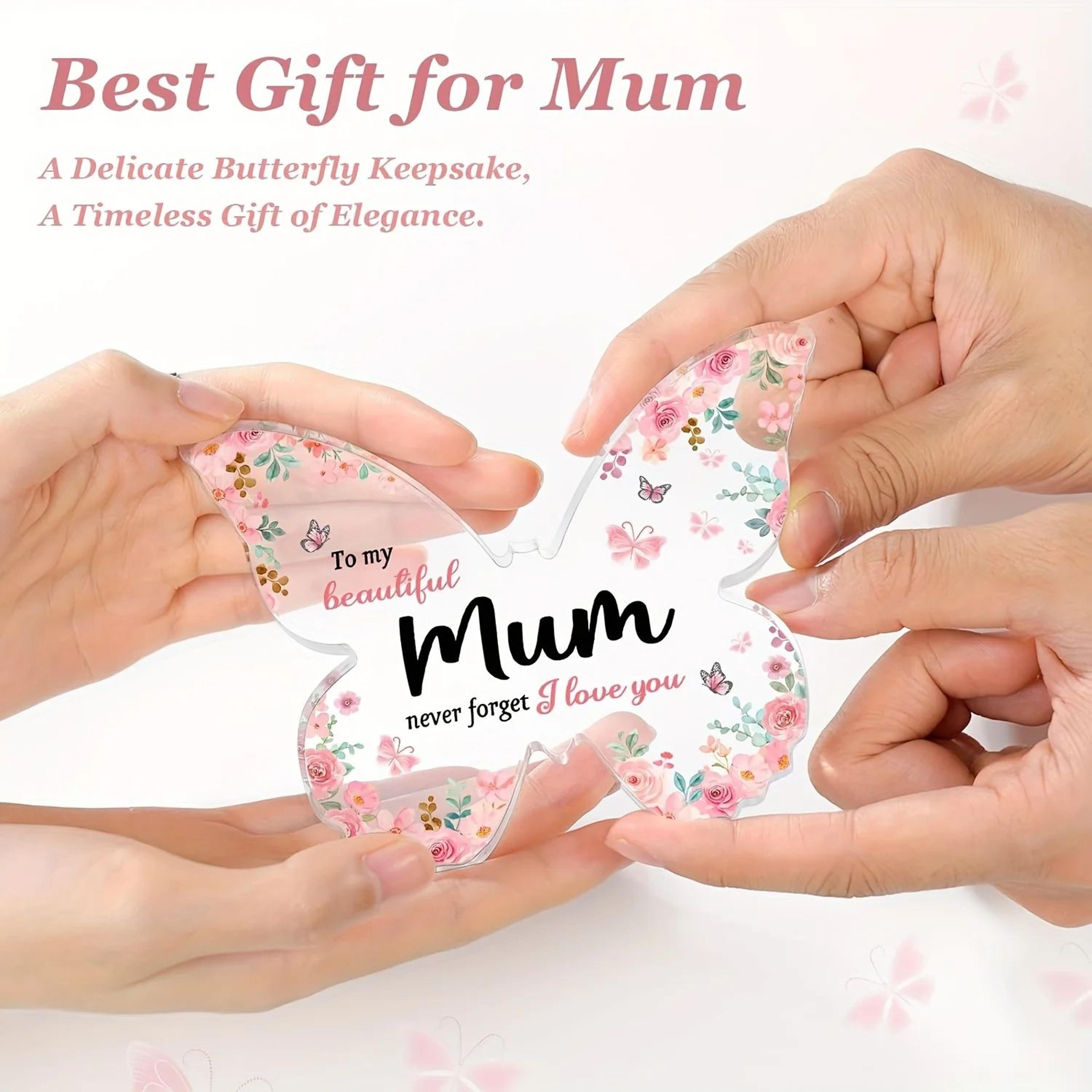 Butterfly Acrylic Plaque For Mum  Elegant Mothers Day  Birthday Gift Keepsake 4