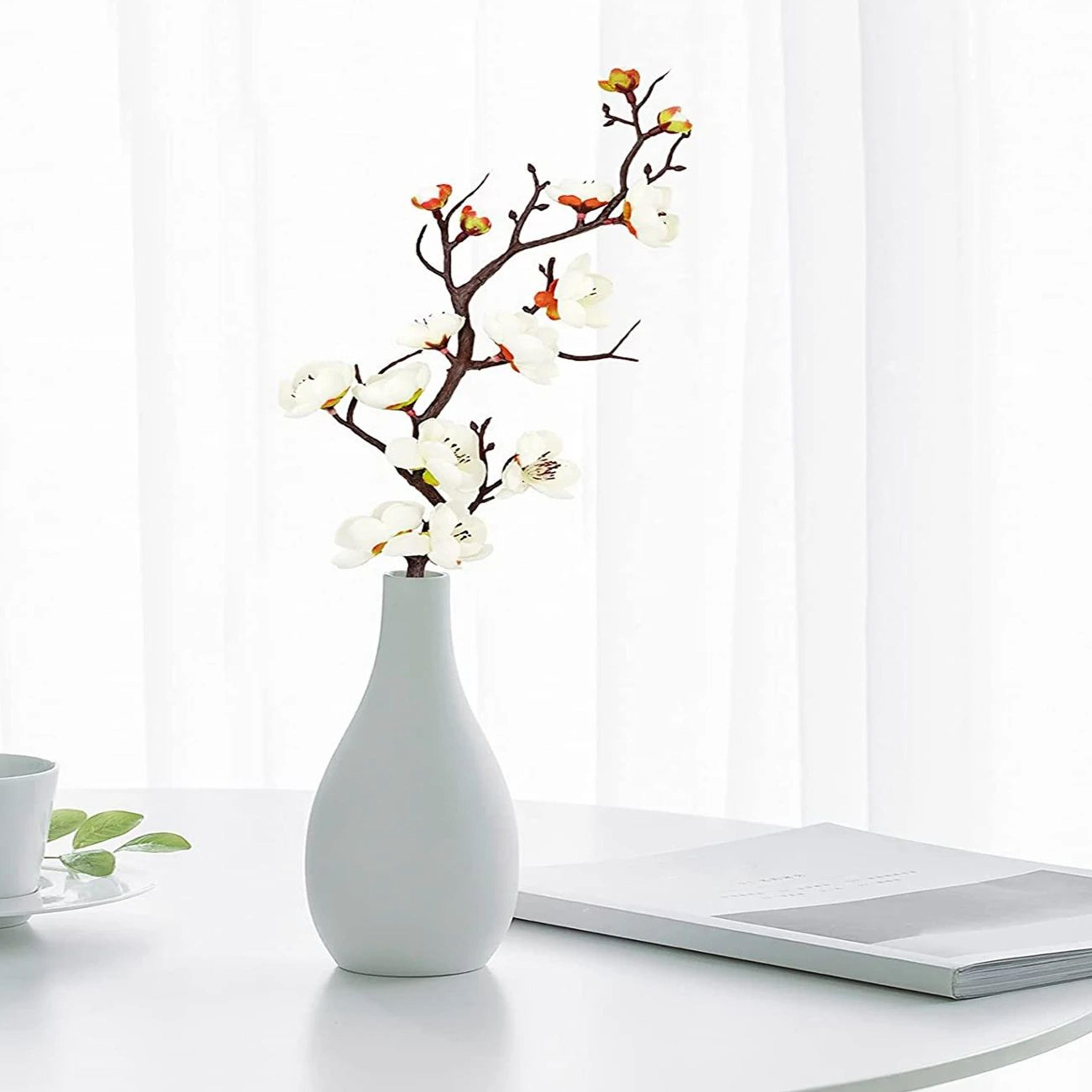 114 In Artificial Plum Blossom Branch  Silk Peach Flower Stem For Home Wedding  Table Decor 1
