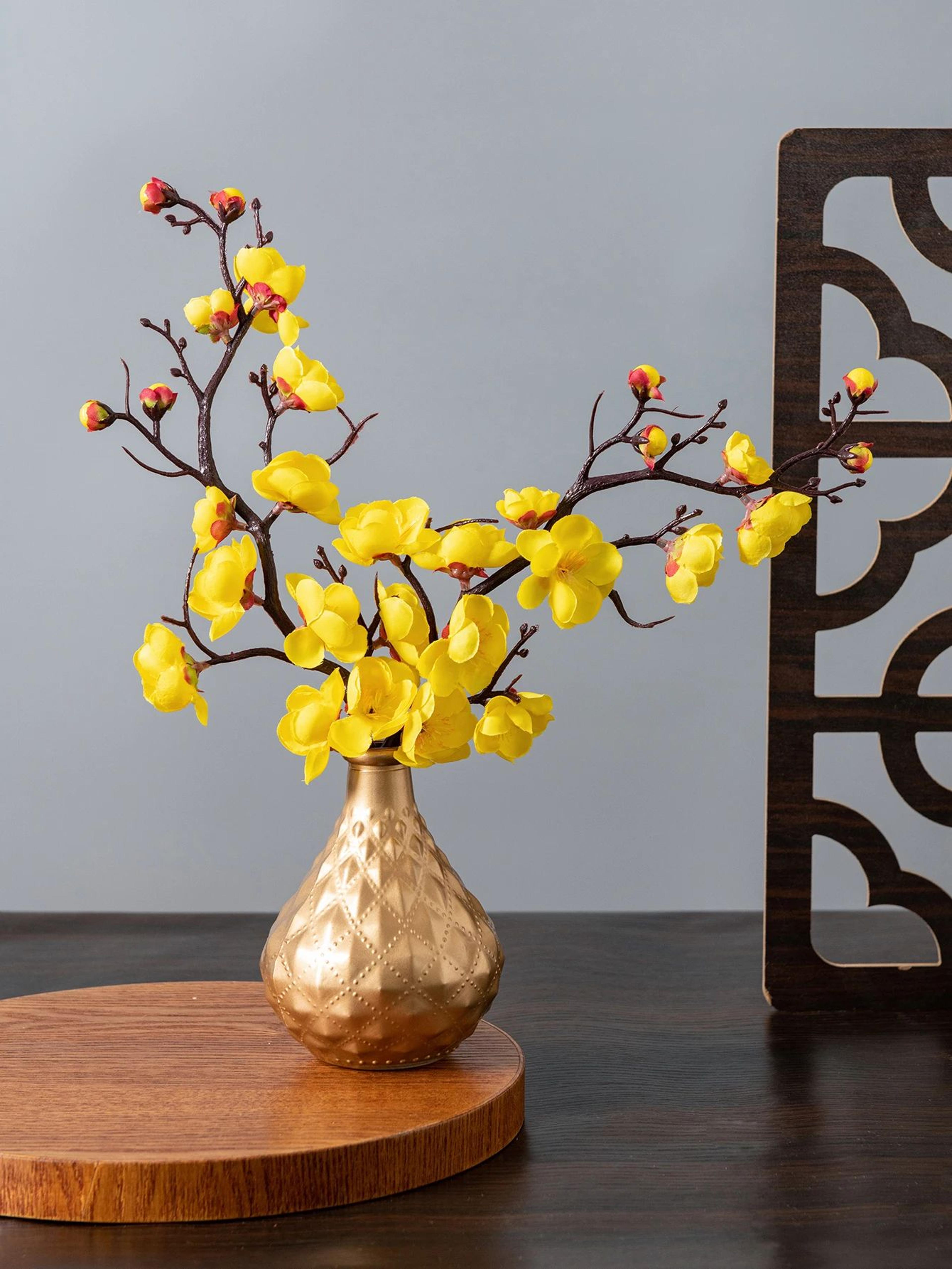 114 In Artificial Plum Blossom Branch  Silk Peach Flower Stem For Home Wedding  Table Decor 8