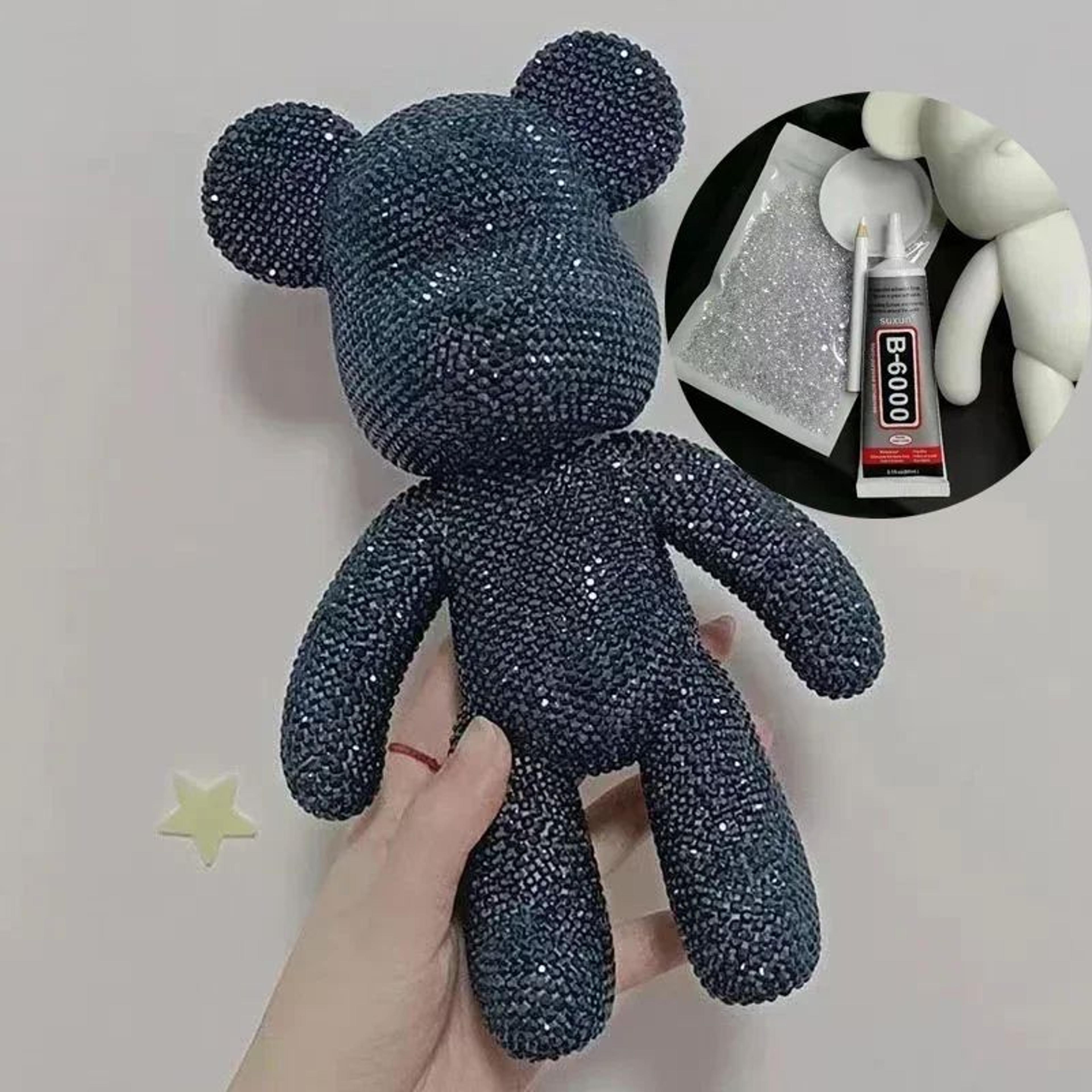 Fluorescent Diamond Bear Figurine  DIY Rhinestone Crystal Resin Bear Decor  Gift 3113 In 11