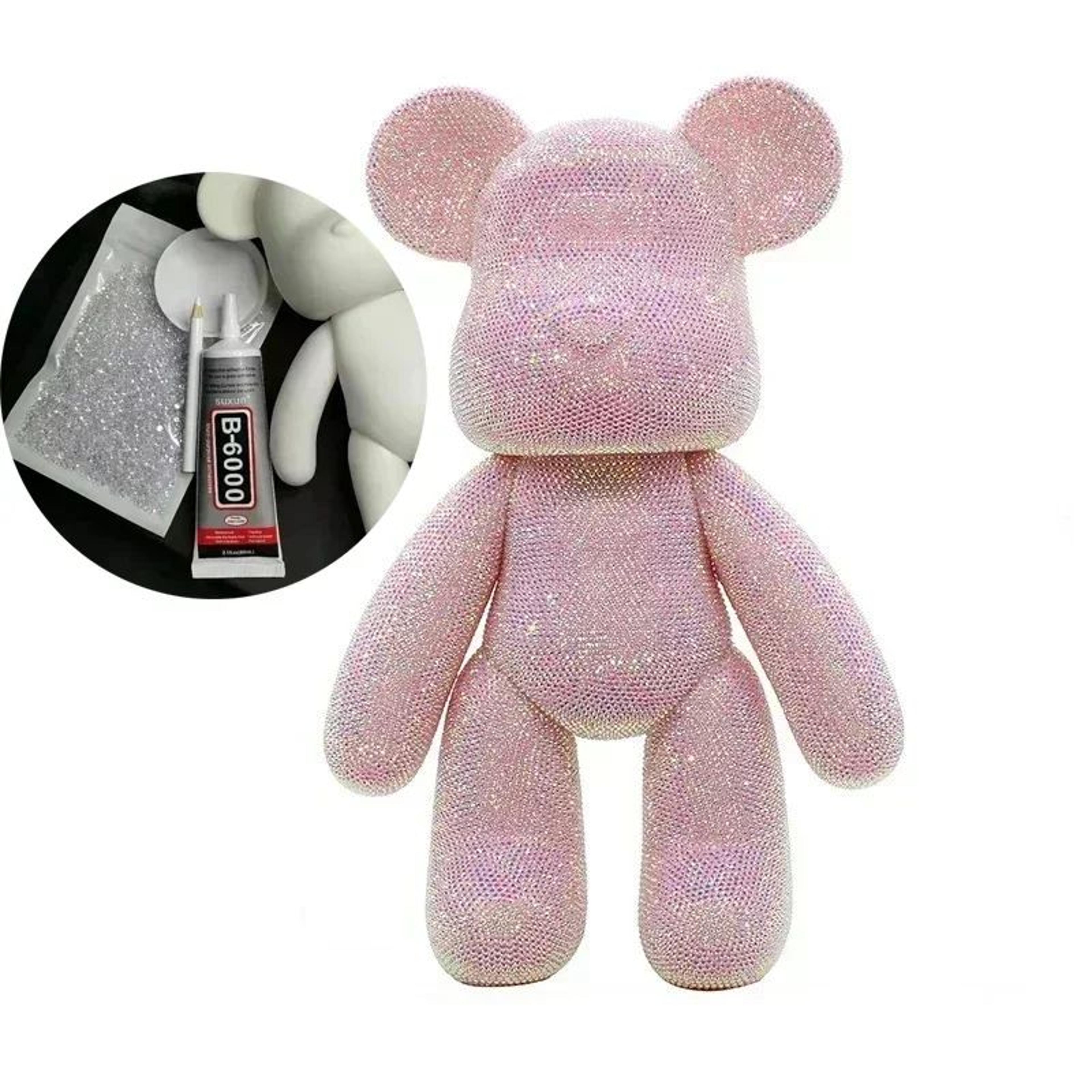 Fluorescent Diamond Bear Figurine  DIY Rhinestone Crystal Resin Bear Decor  Gift 3113 In 19