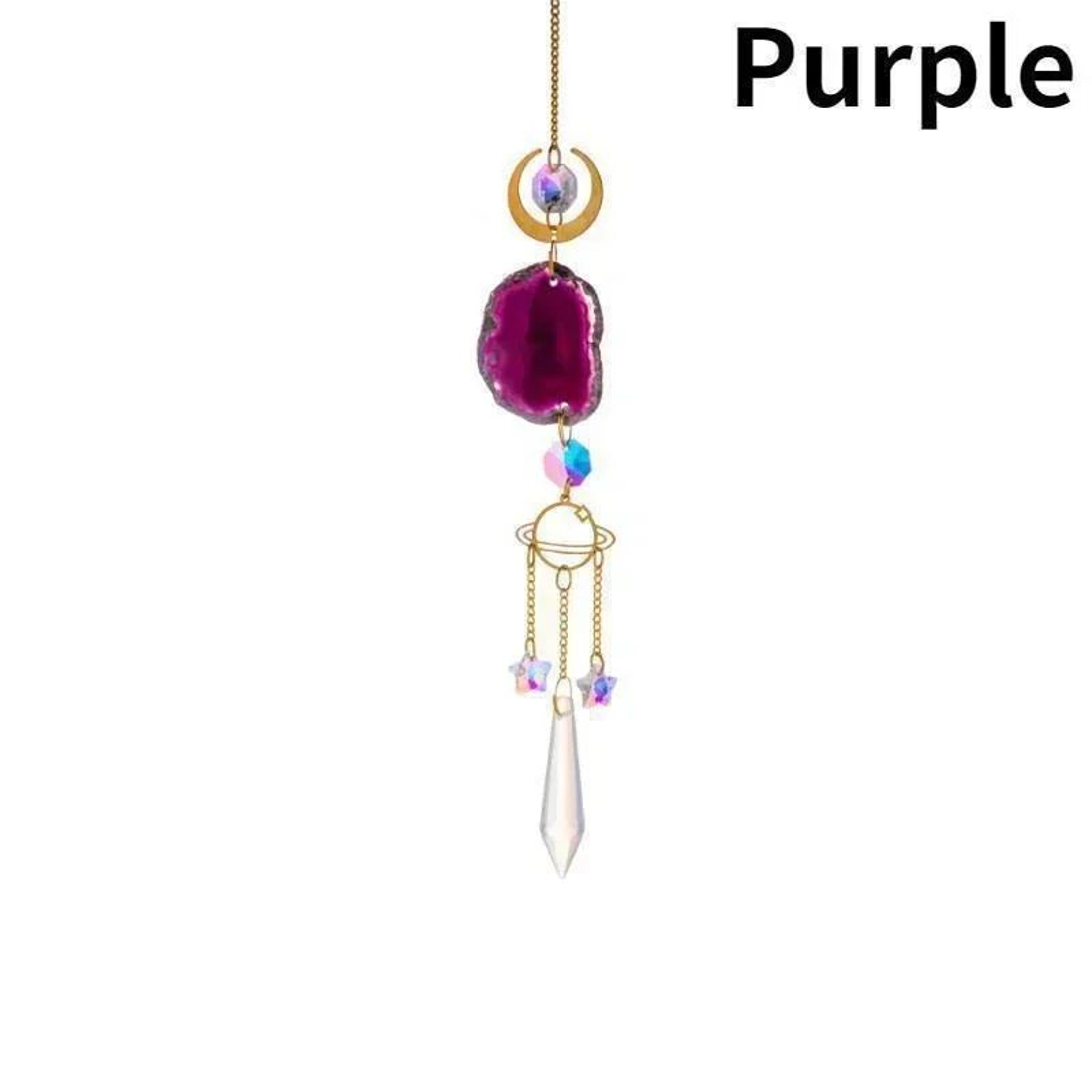 Crystal Sun  Moon Suncatcher Prism  Rainbow Window Hanging Ornament For Garden  Patio Decor 6
