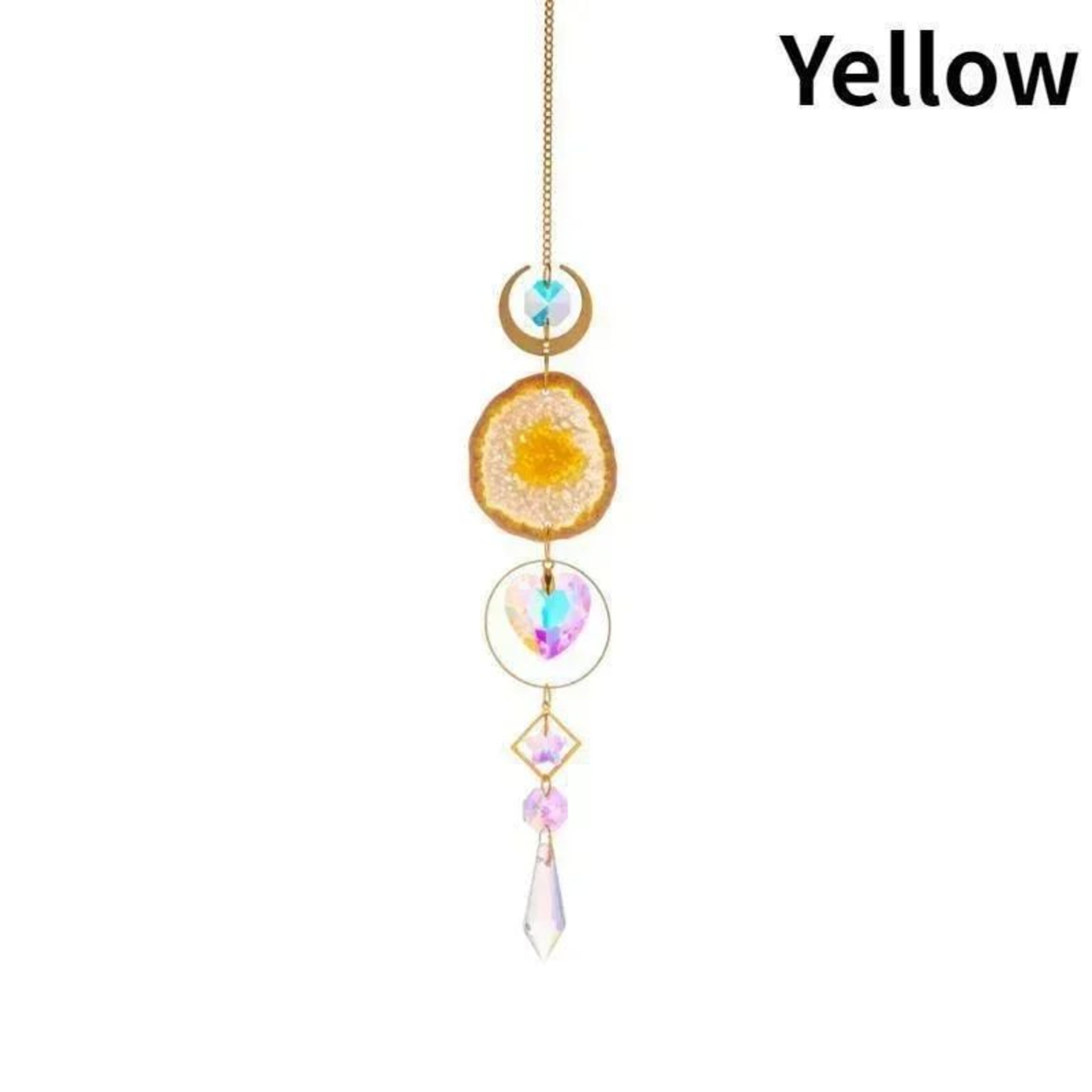 Crystal Sun  Moon Suncatcher Prism  Rainbow Window Hanging Ornament For Garden  Patio Decor 9