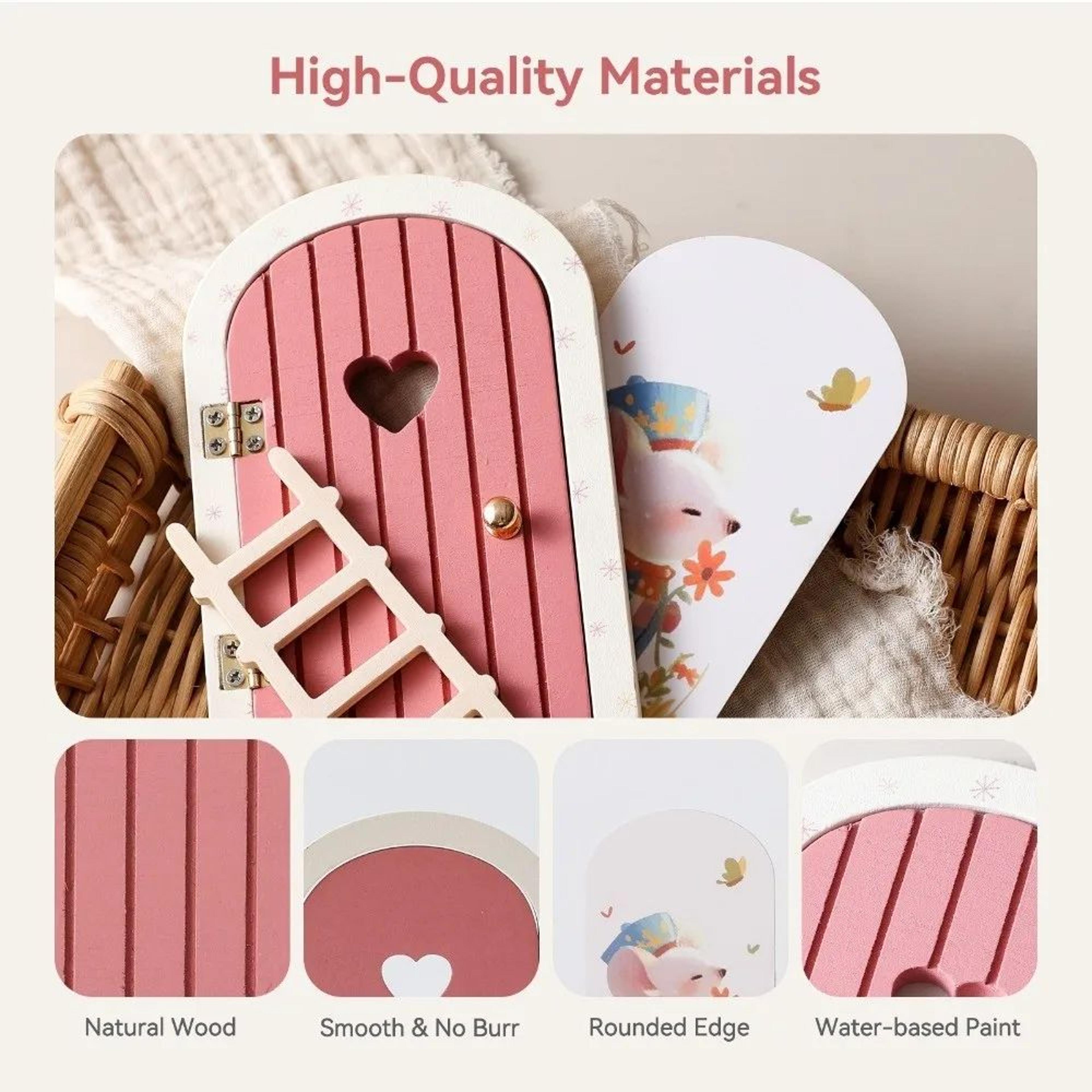 Enchanted Fairy Elf Mini Door Decor Set  Whimsical Wall  Tooth Box Gift For Kids Rooms 2