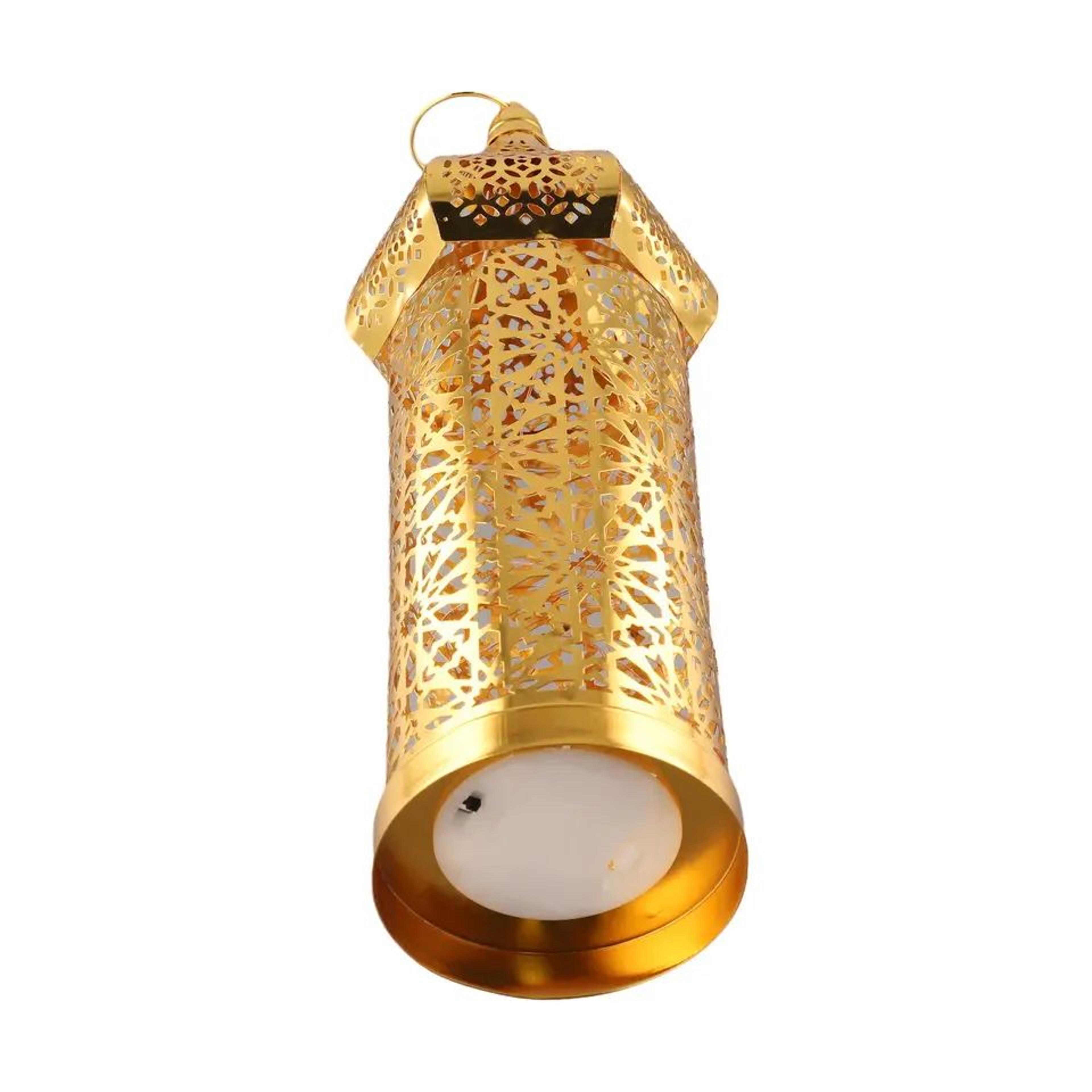 Moroccan Gold Hollow Lantern  Elegant Ramadan  Eid Decorative Iron Light 5