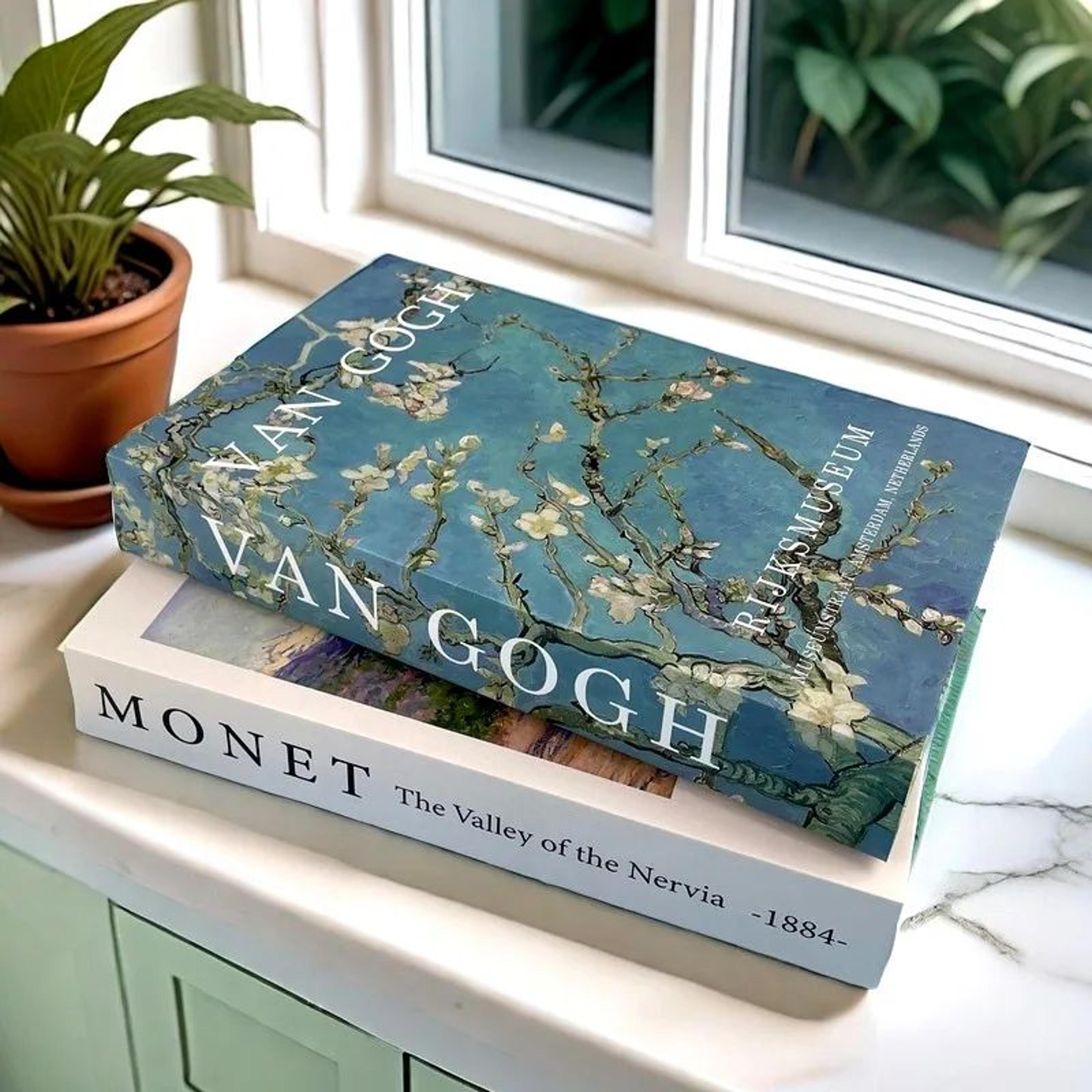 Luxury Artist Series Faux Book Storage Box  Van Gogh Monet Picasso Decorative Organizer 4