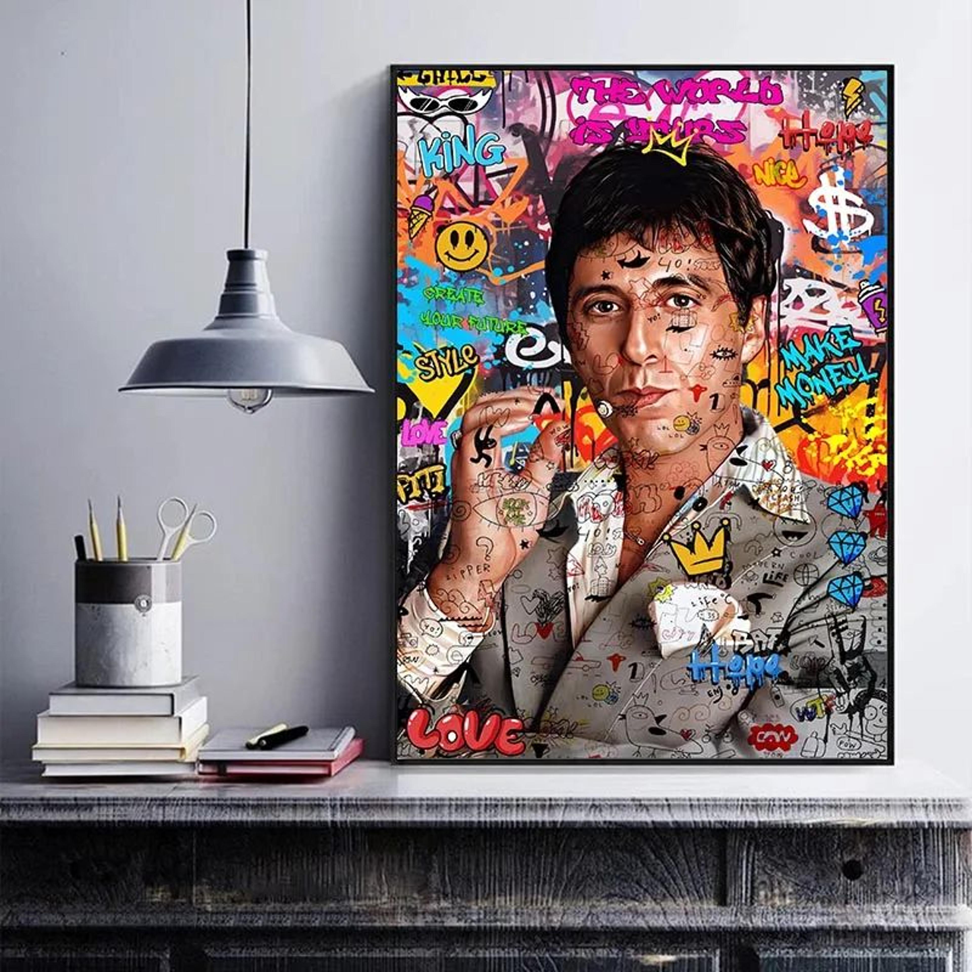 80s Gangster Graffiti Canvas Wall Art  Retro Urban Street Style Print For Home  Bar Decor 2