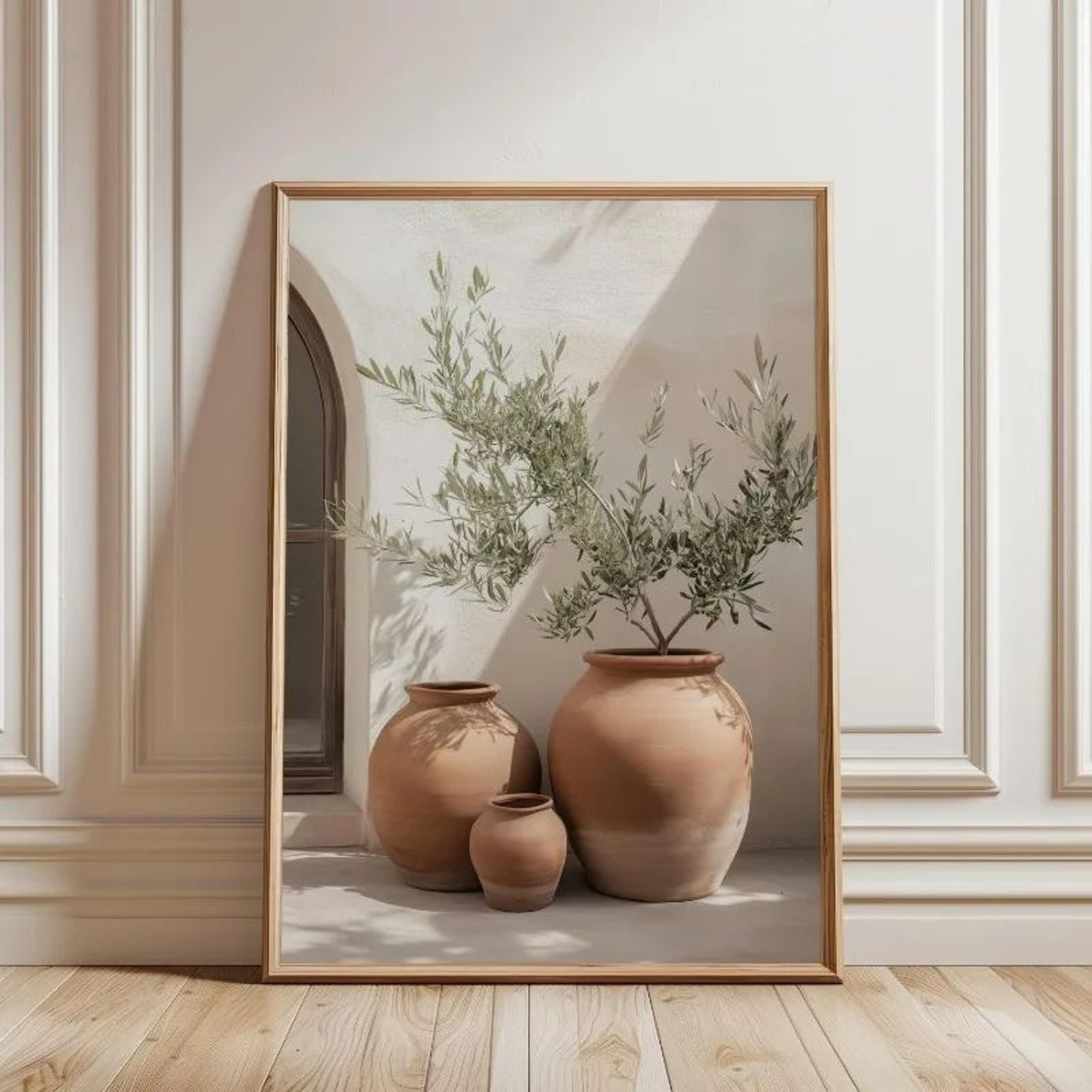 Minimalist Olive Tree Canvas Wall Art  Mediterranean Still Life Poster For Natural Home Decor 20