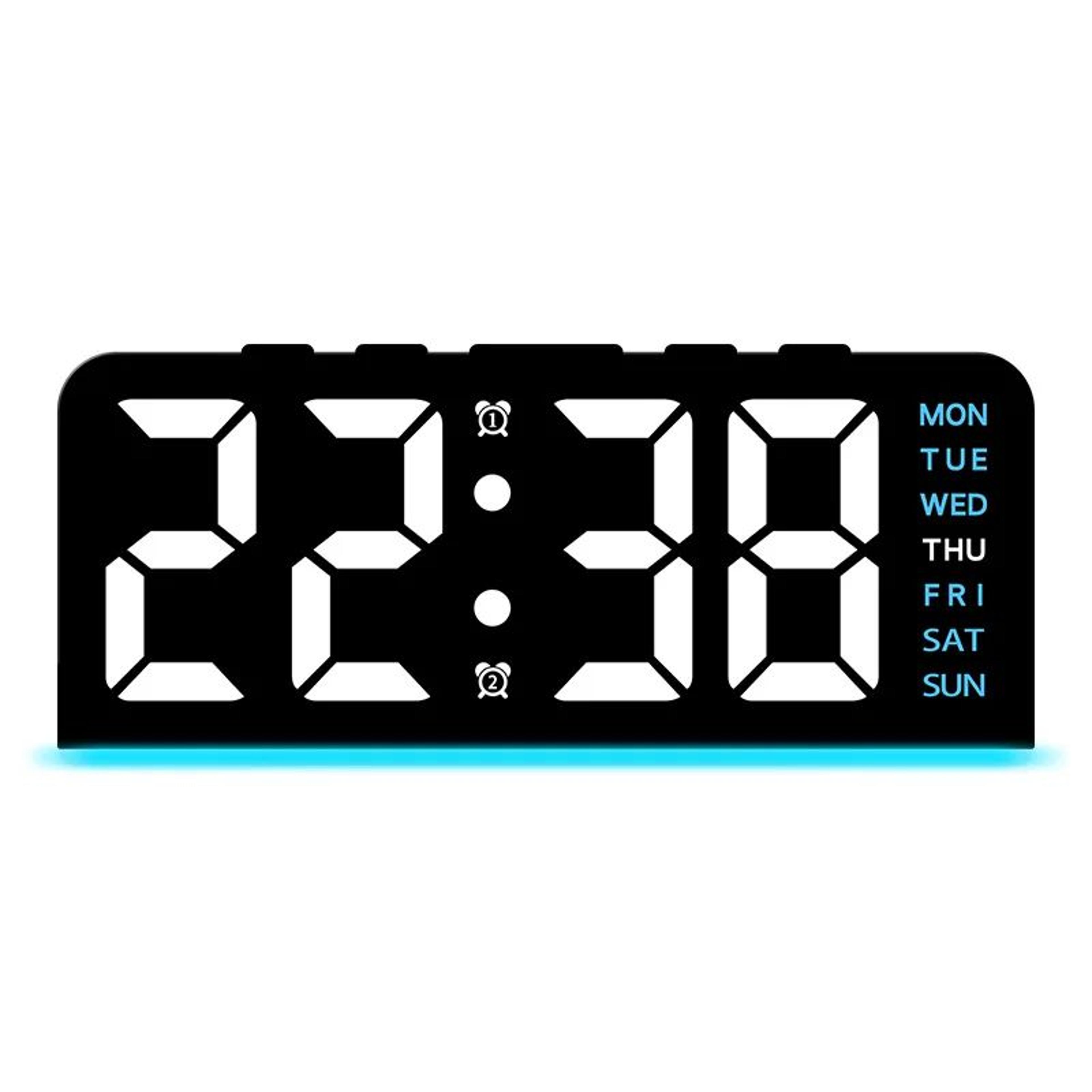 Smart LED Digital Alarm Clock With Night Light  Dual Alarm Date  Temperature Display 10