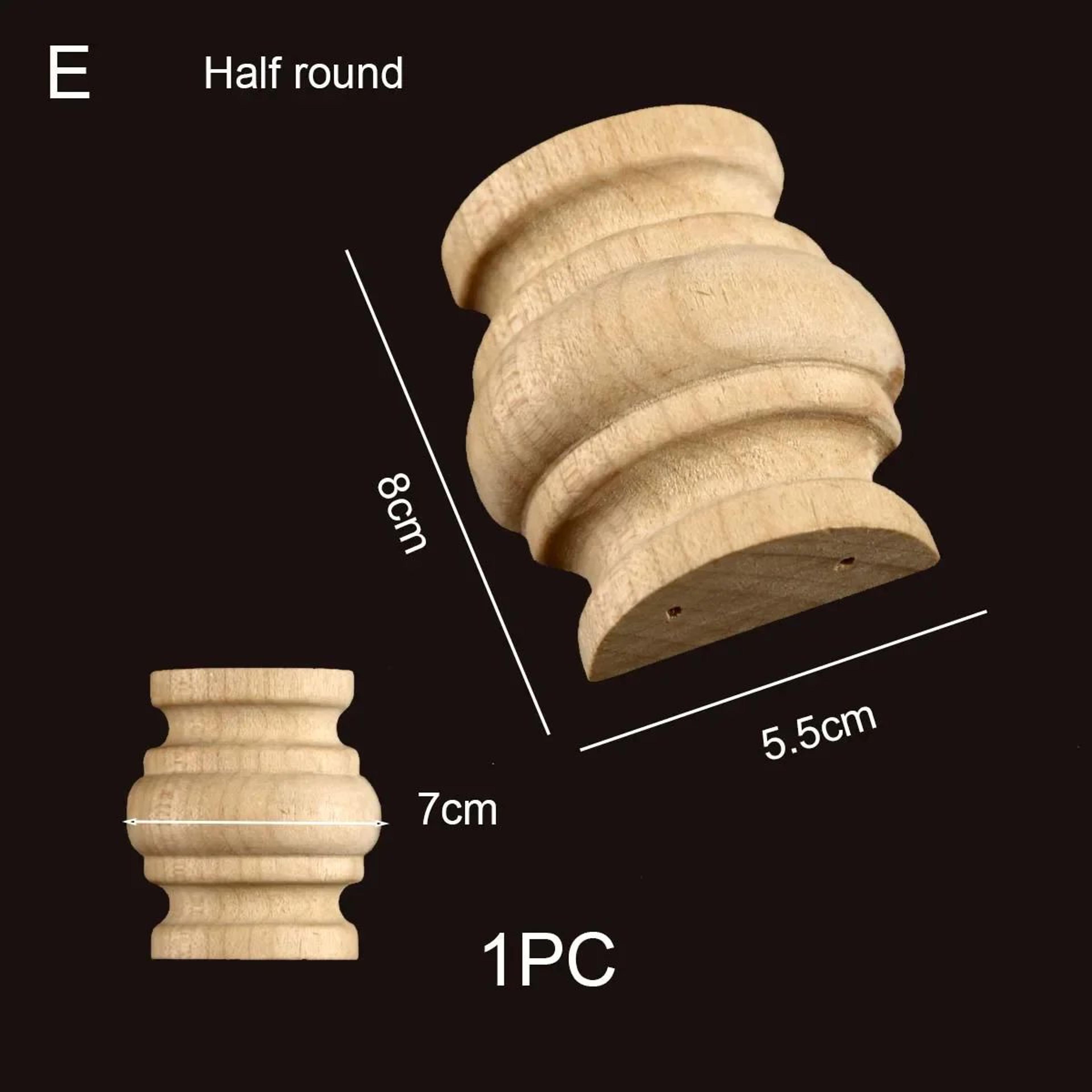 Half Round Roman Wood Column Cap Applique  Decorative Carved Furniture Onlay Accent 17