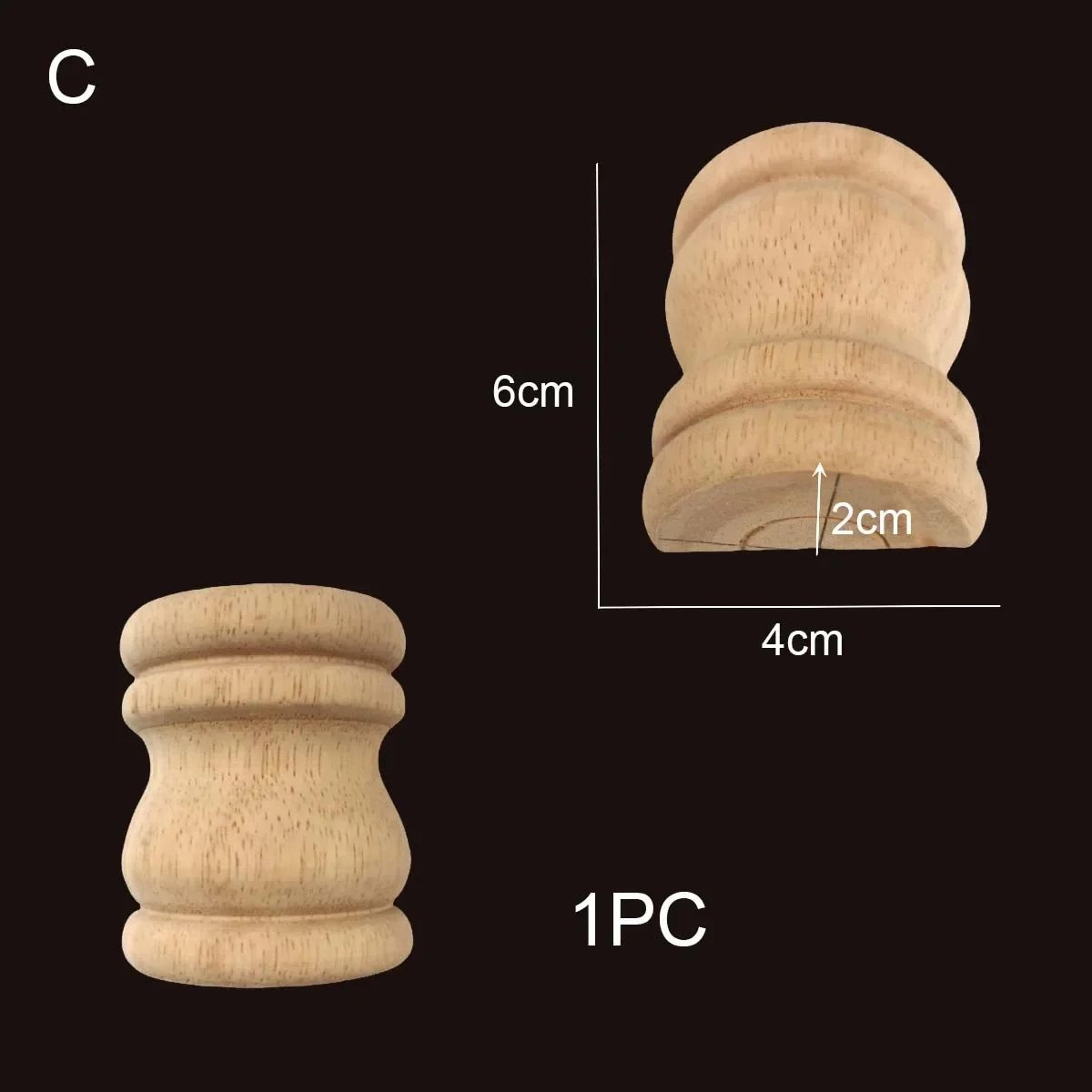Half Round Roman Wood Column Cap Applique  Decorative Carved Furniture Onlay Accent 12
