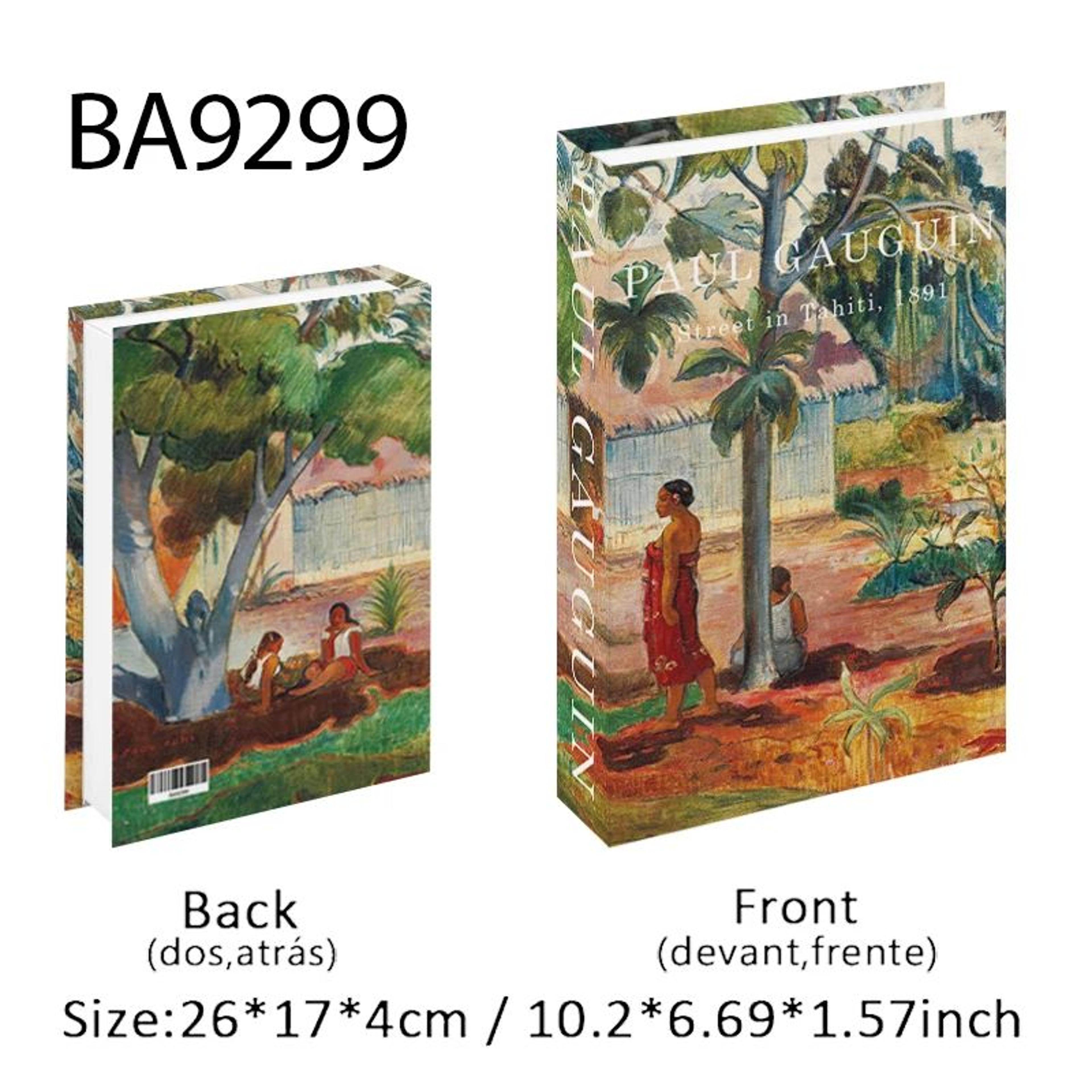 Luxury Artist Series Faux Book Storage Box  Van Gogh Monet Picasso Decorative Organizer 25
