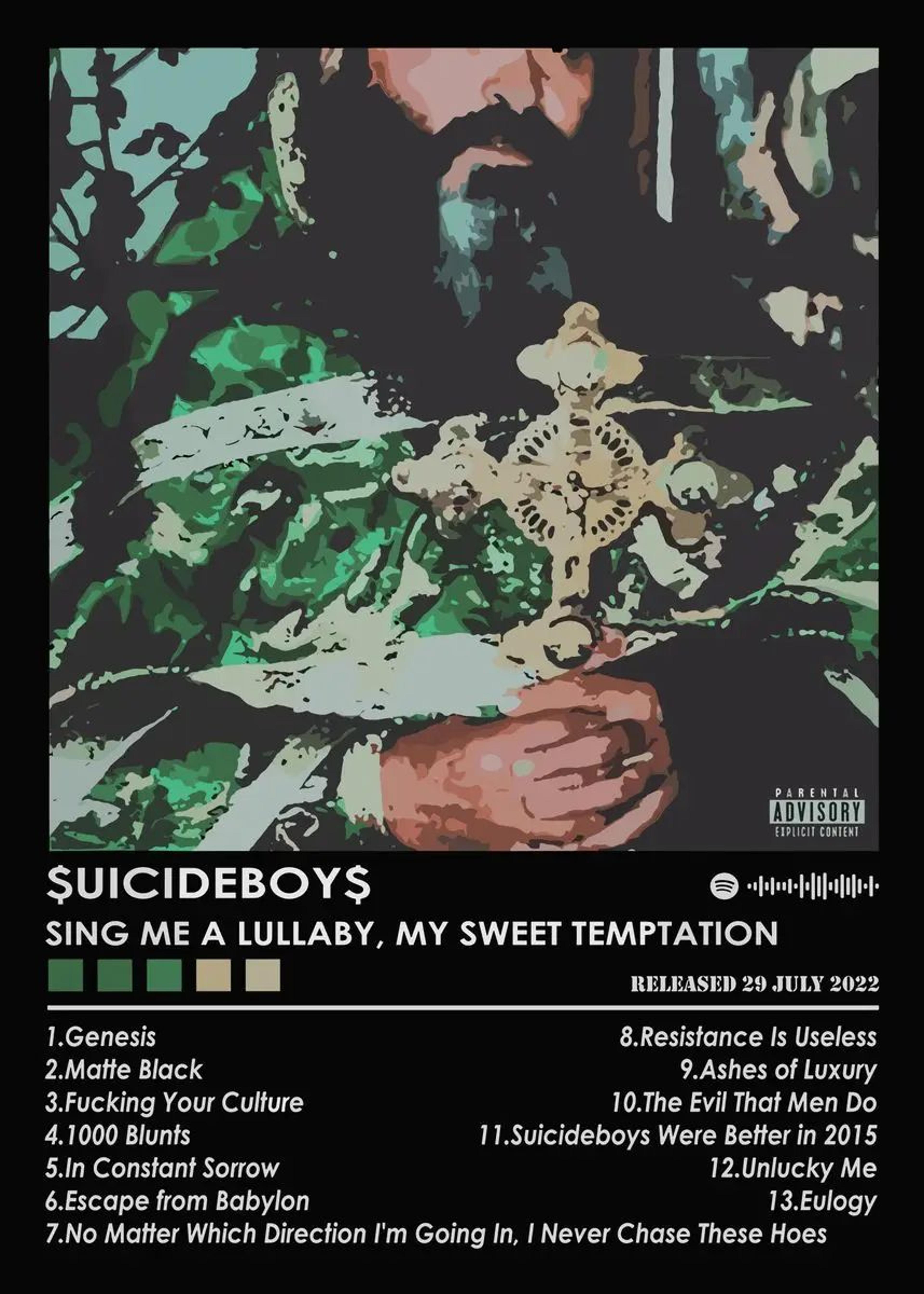 Suicideboys Vintage Canvas Poster  Hip Hop Rap Album Wall Art Decor 18