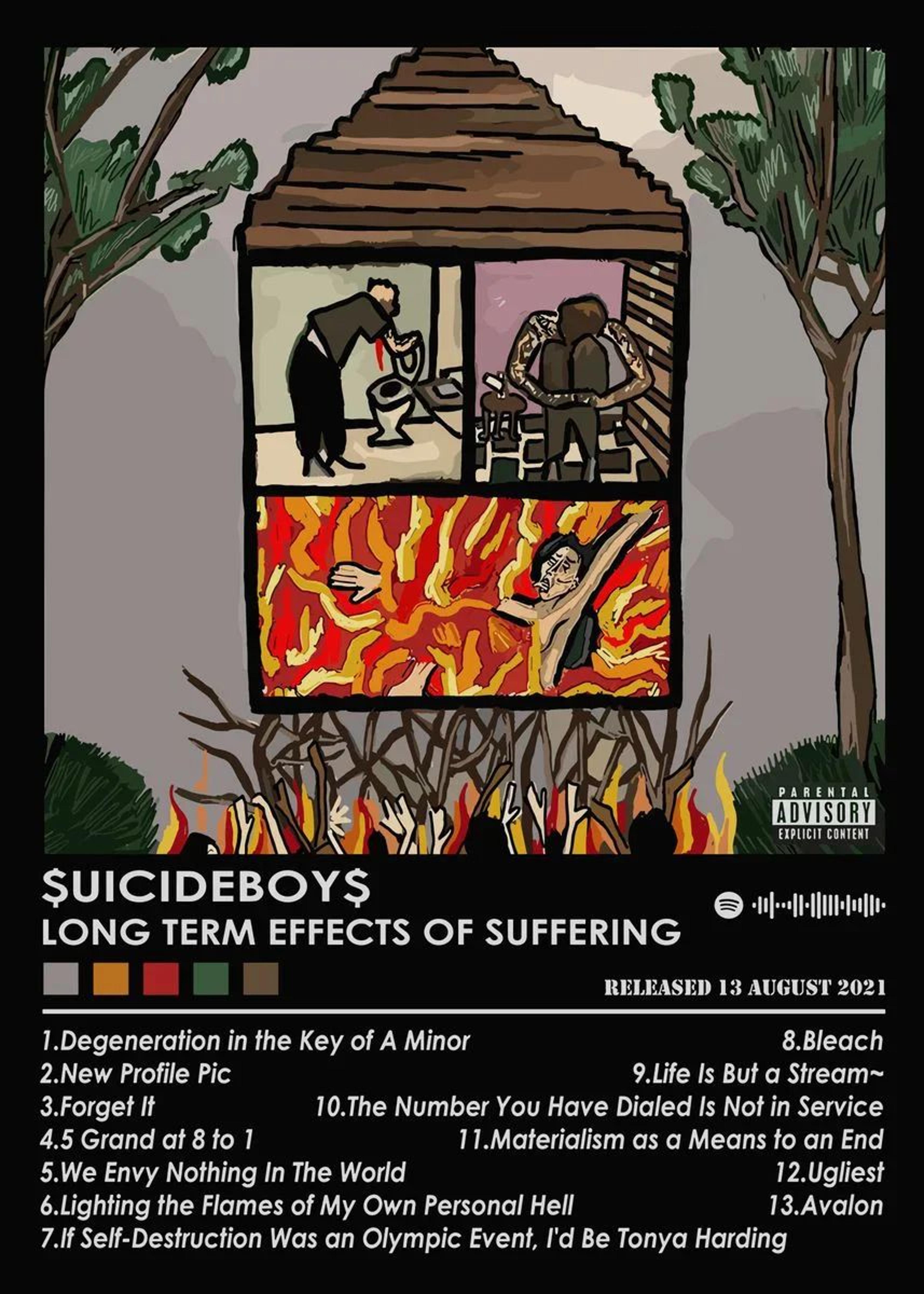 Suicideboys Vintage Canvas Poster  Hip Hop Rap Album Wall Art Decor 21