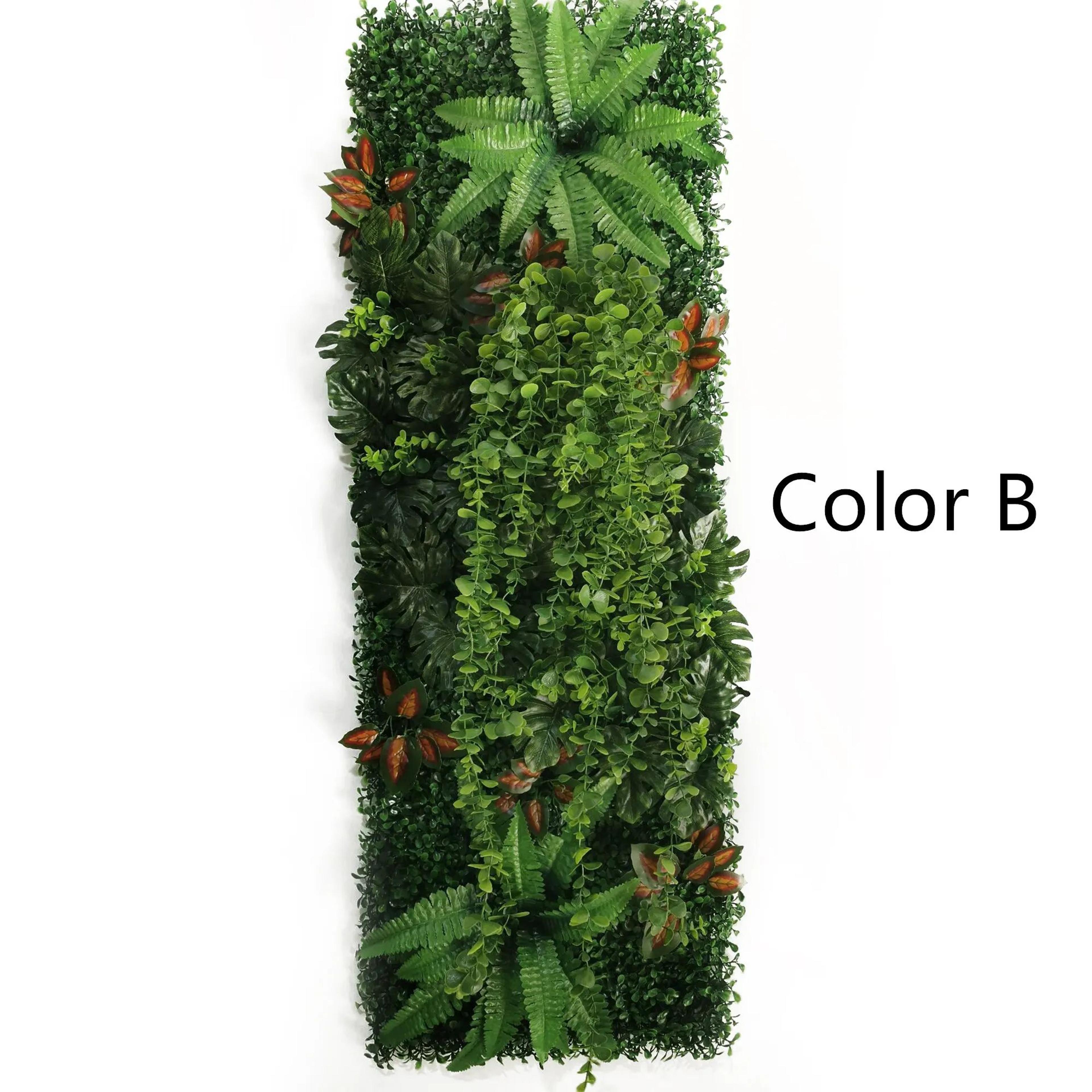 Artificial Rose Grass Wall Panel  16x47in Floral Lawn Decor With Straw Mat Backing 6