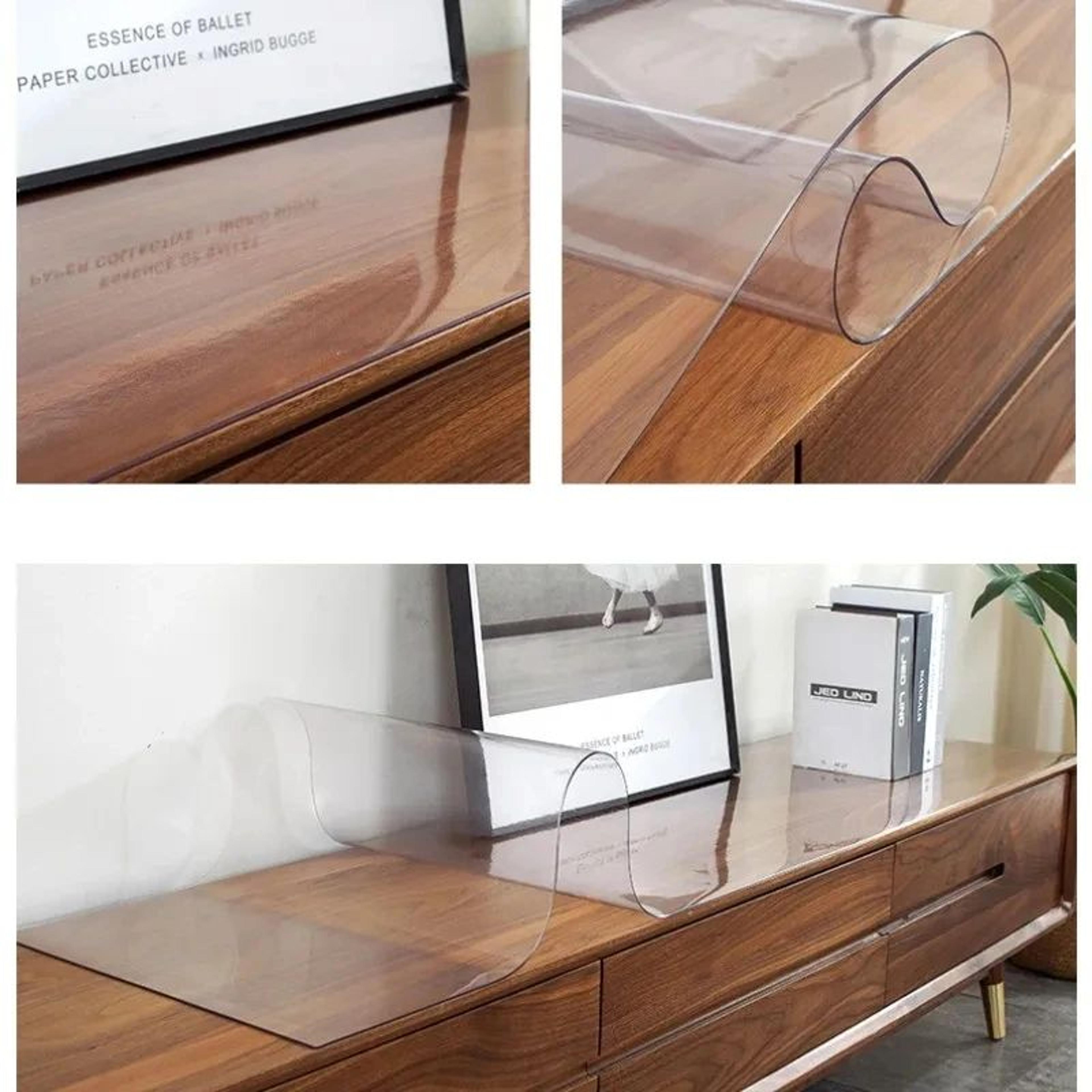 Clear PVC Table Protector  Waterproof HeatResistant Soft Glass Table Cover Pad 1