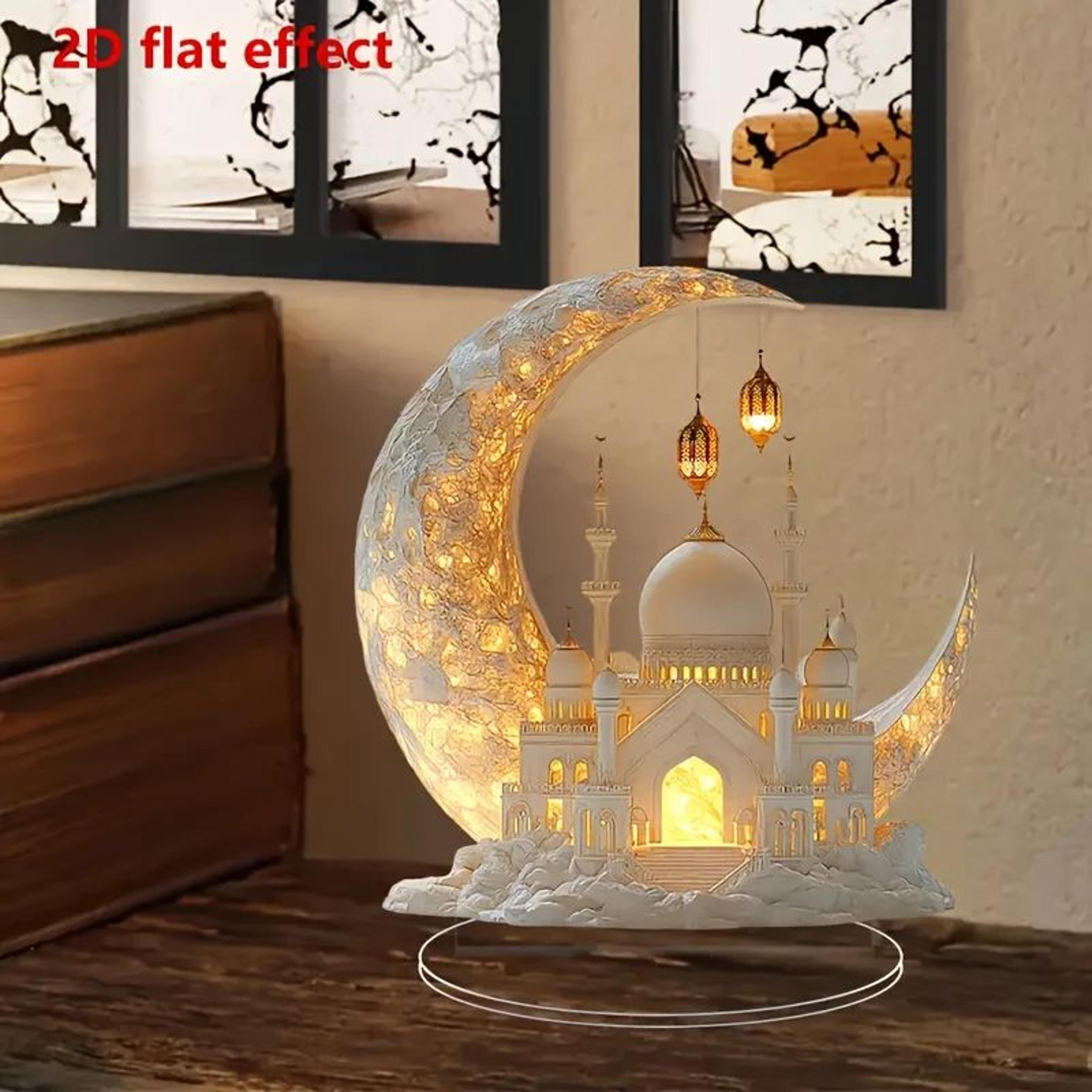 Eid Acrylic Mosque Table Decor  Ramadan Islamic Window  Home Display Ornament 0