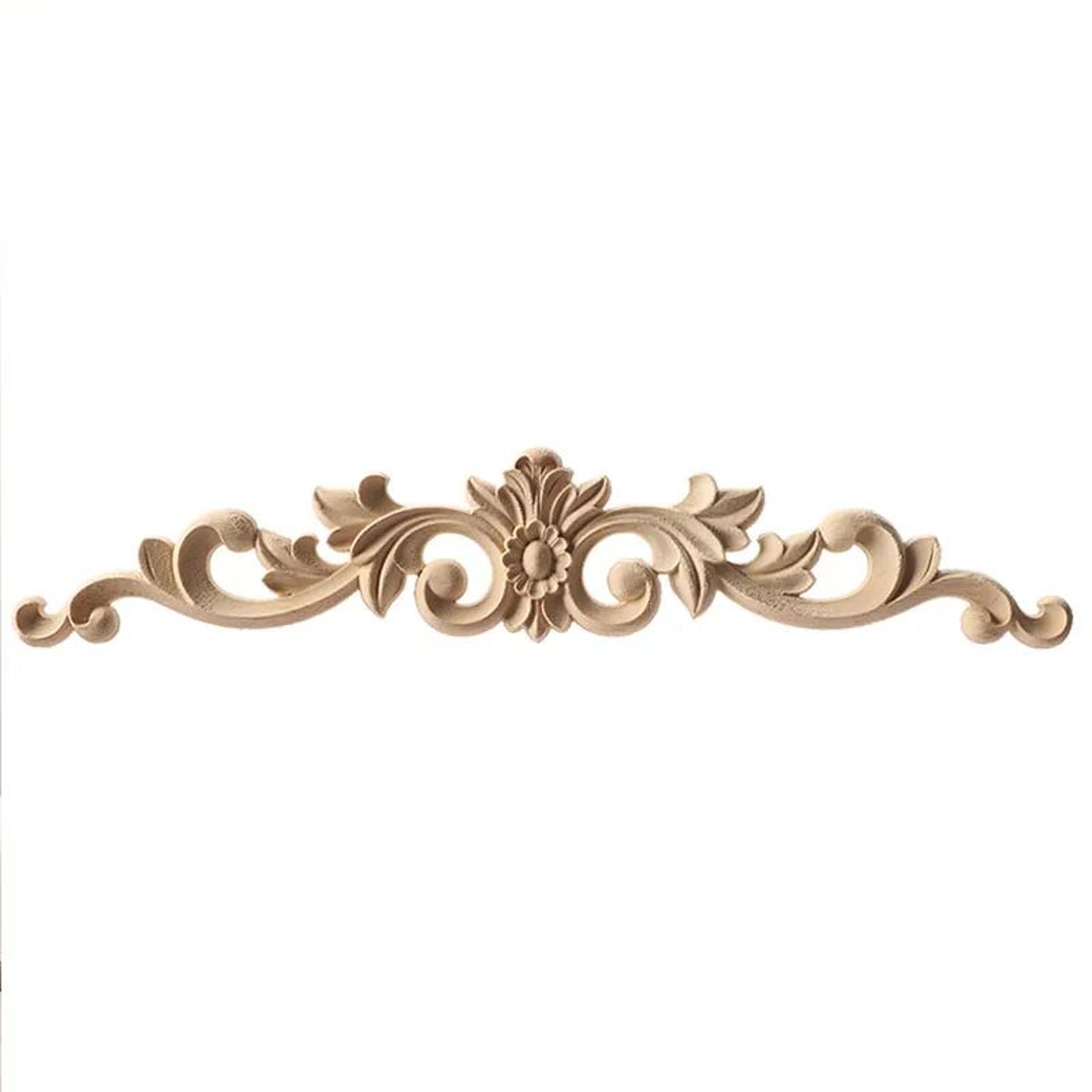 Unpainted Wood Carving Corner Applique  Retro Furniture Trim Frame Decor 3