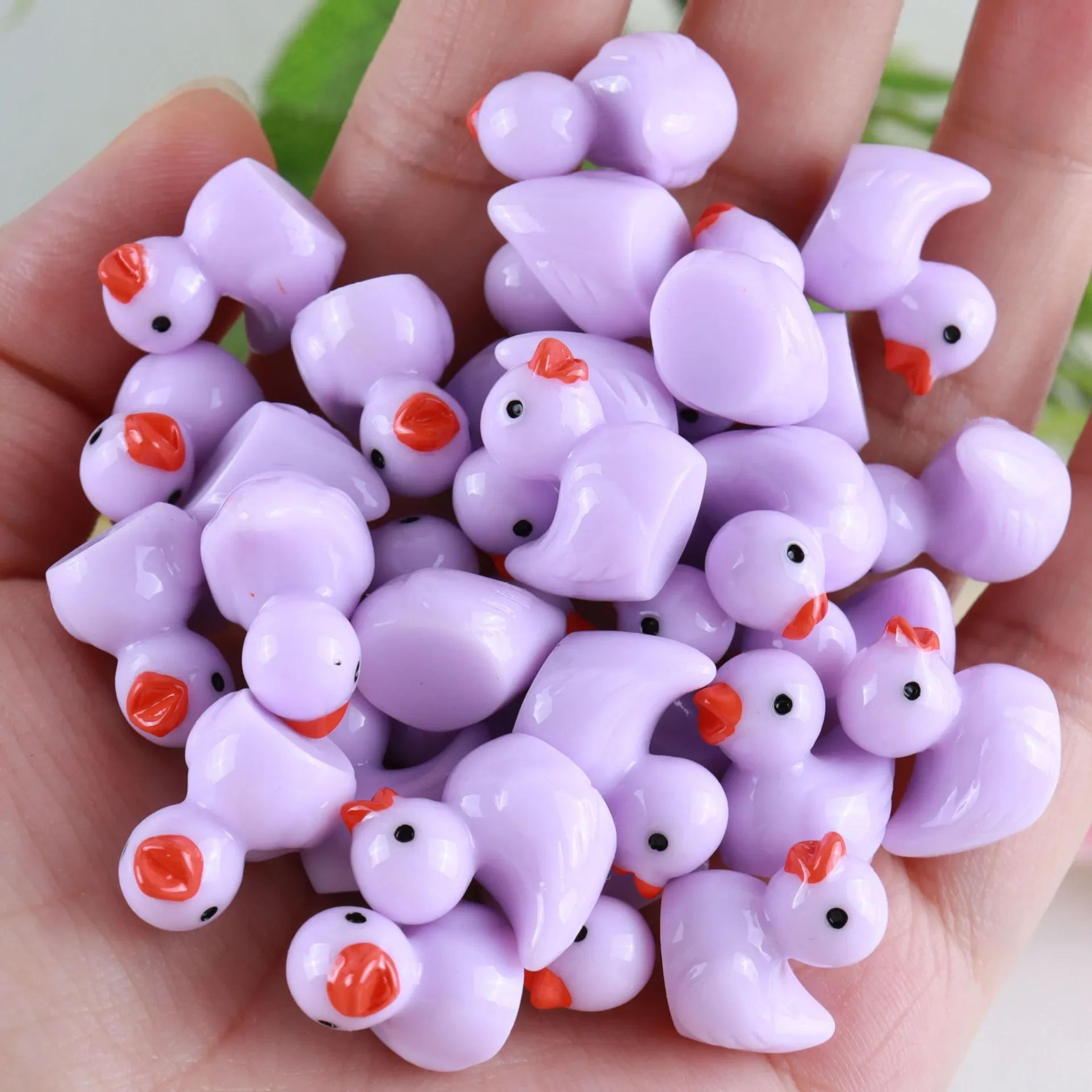 Mini Resin Duck Figurines Set  Tiny Yellow Ducks For DIY Crafts  Fairy Garden Decor 6