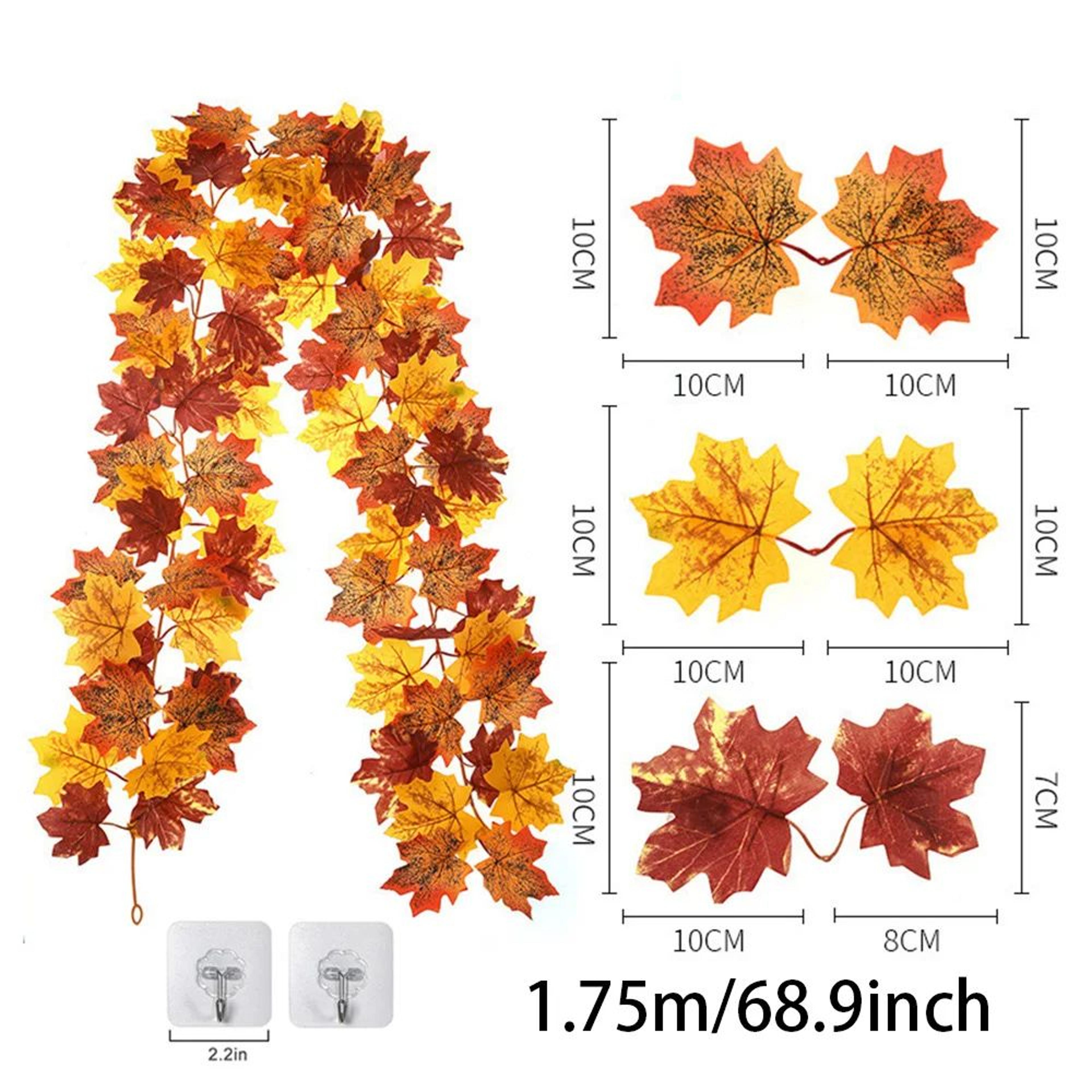 Autumn Maple Leaf Garland Vine  656ft Artificial Fall Hanging Decor For Thanksgiving  Seasonal Even 8