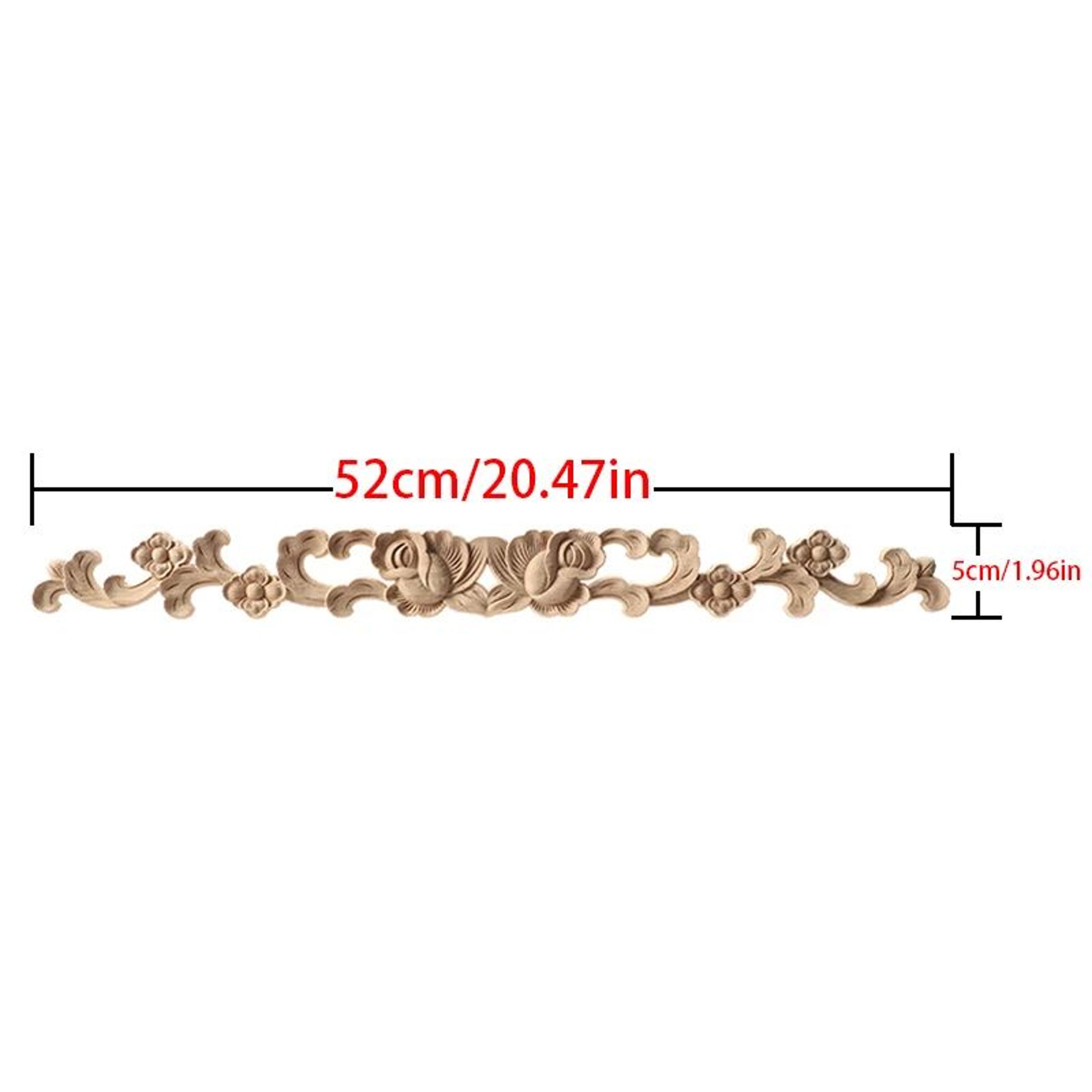 Unpainted Wood Carving Corner Applique  Retro Furniture Trim Frame Decor 9
