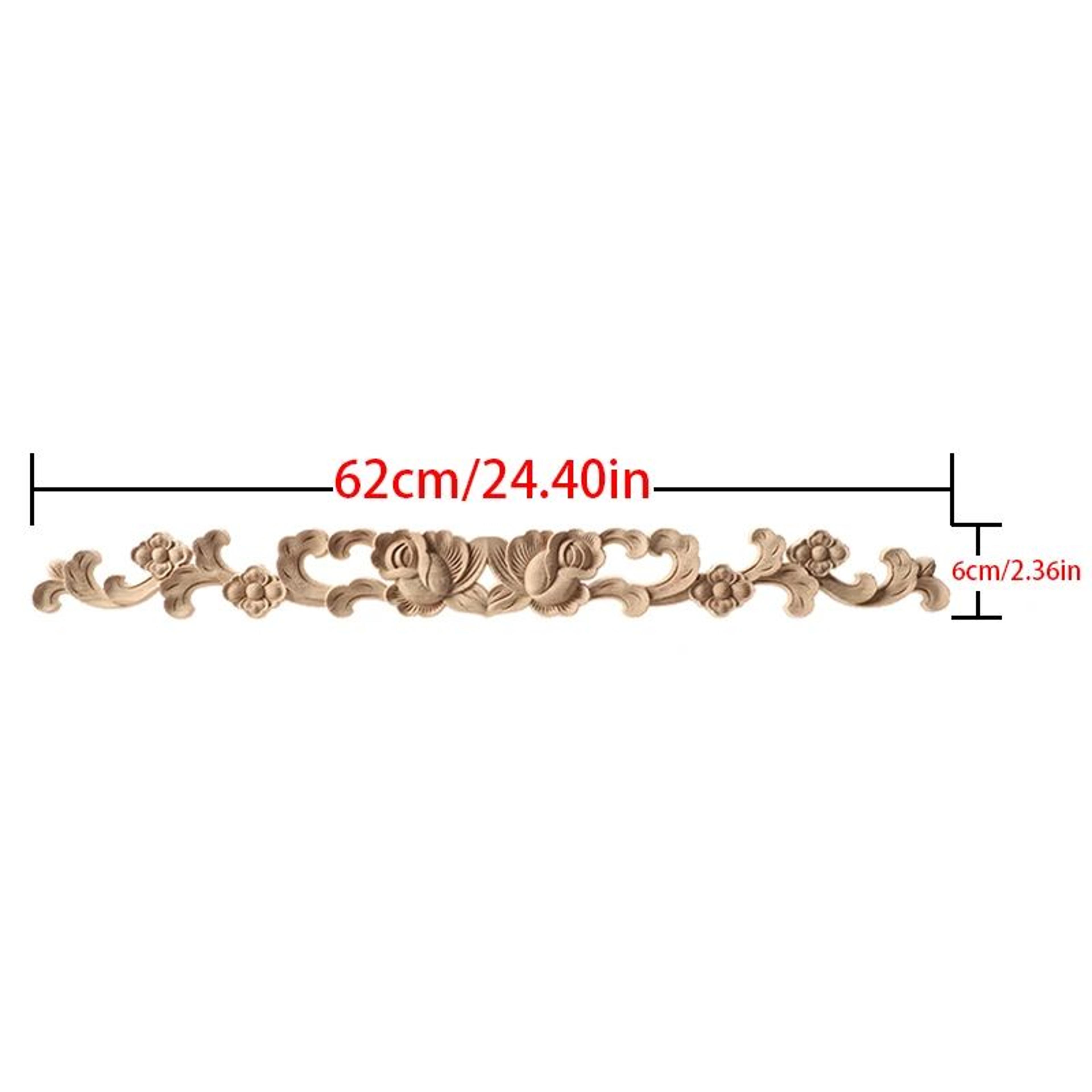 Unpainted Wood Carving Corner Applique  Retro Furniture Trim Frame Decor 10