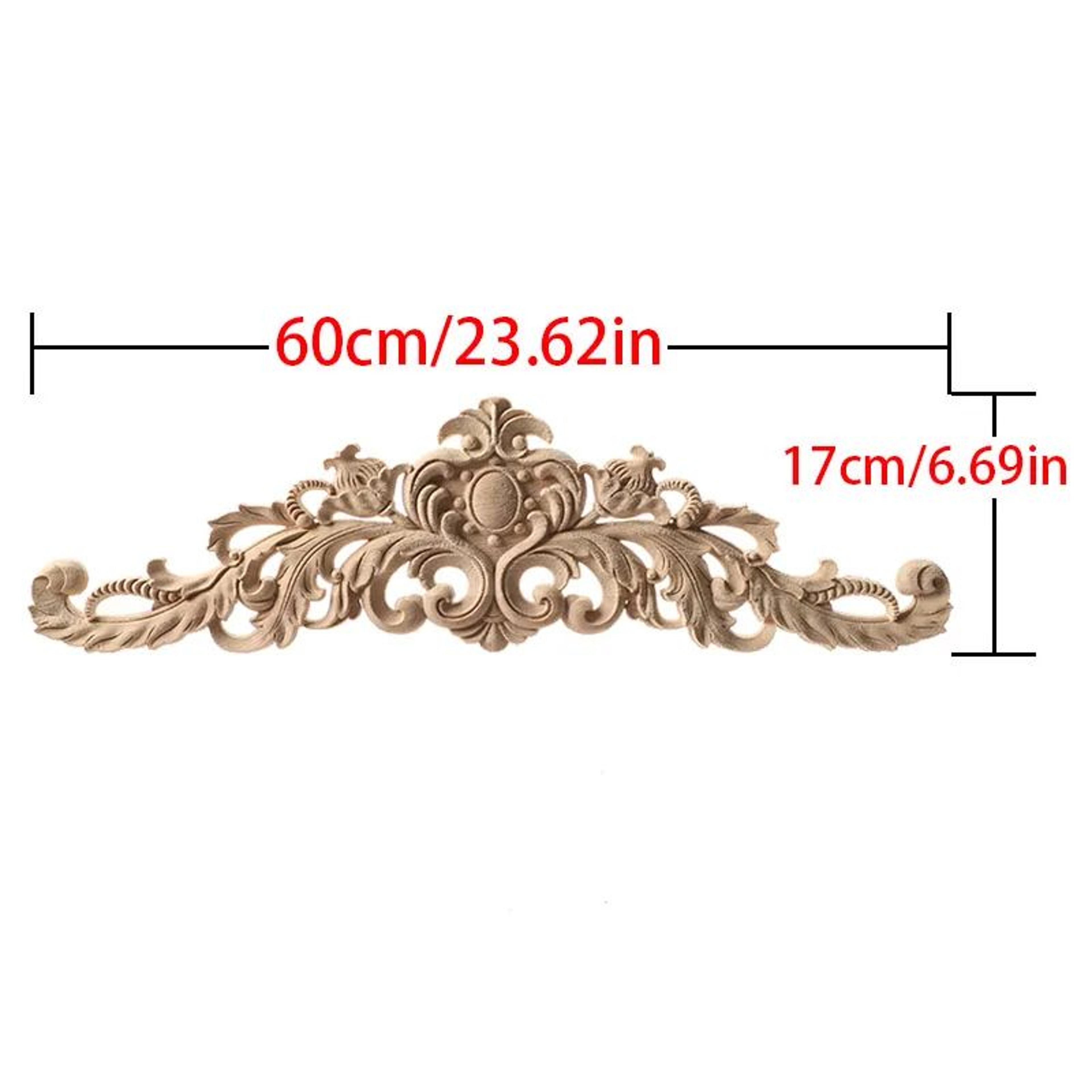 Unpainted Wood Carving Corner Applique  Retro Furniture Trim Frame Decor 21